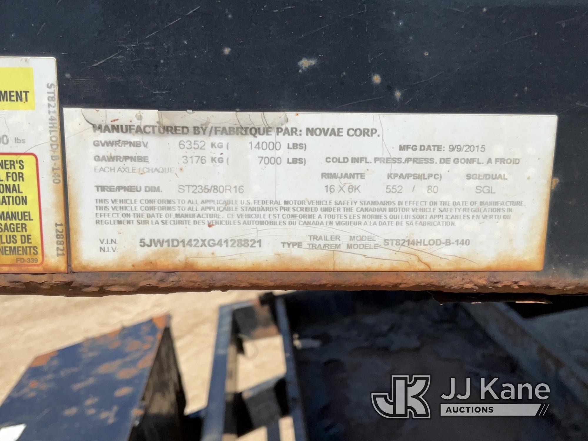 (Charlotte, MI) 2016 Sure-Trac T/A Dump Trailer Rust, Dump Operates. Seller States: crane is rusted