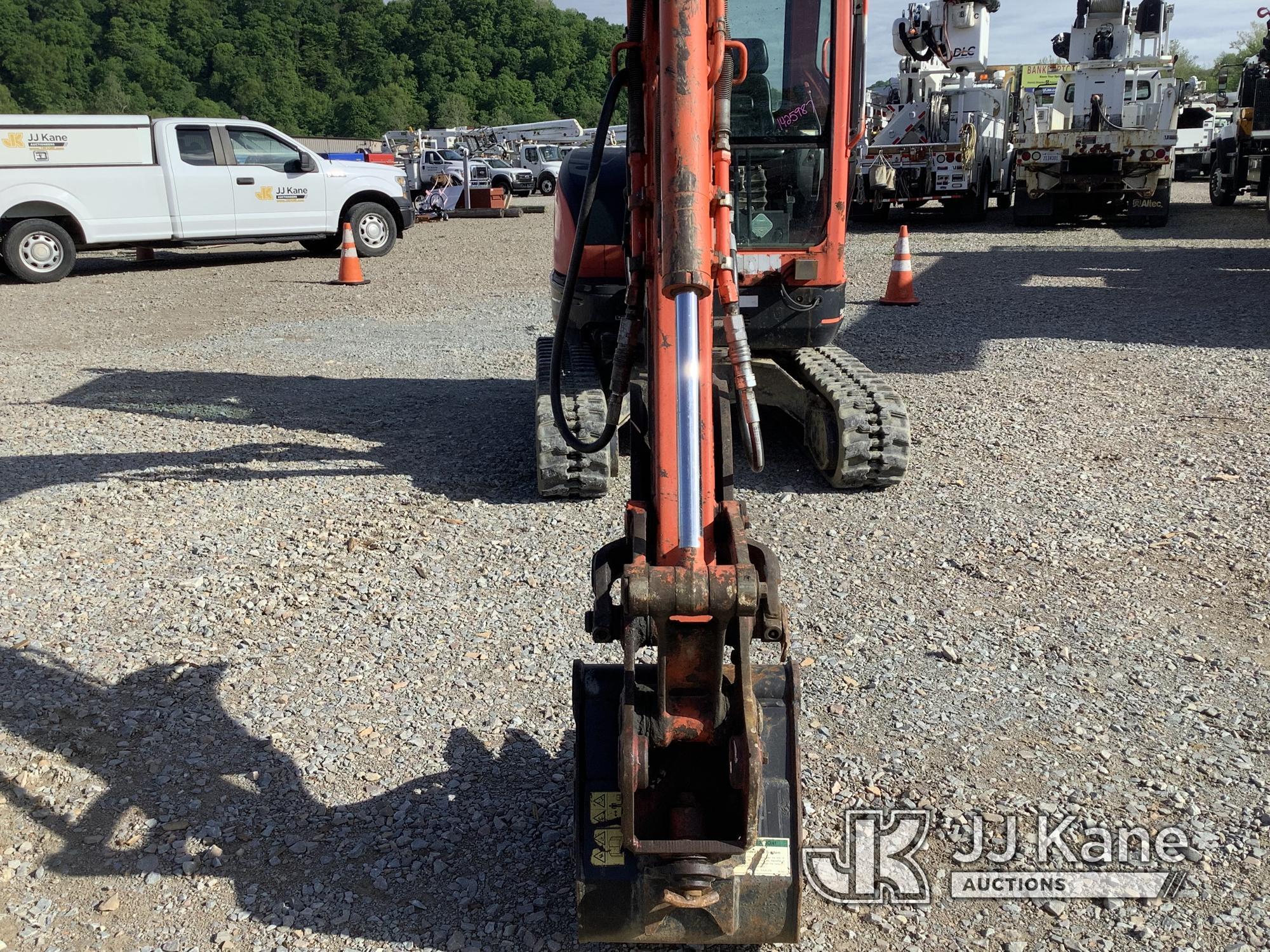 (Smock, PA) 2017 Kubota KX91-3 Super Series Mini Hydraulic Excavator Runs, Moves & Operates, Rust Da