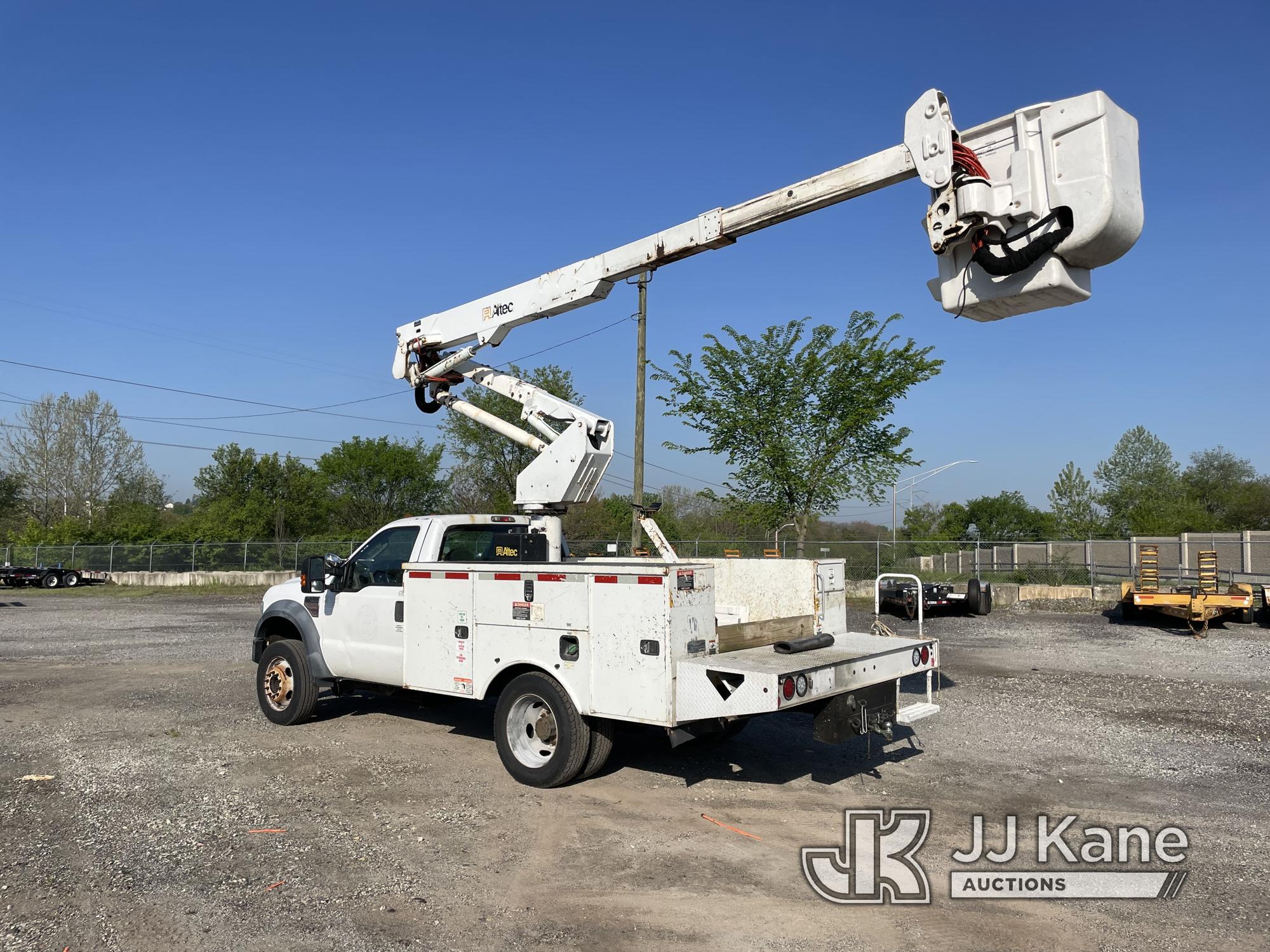 (Plymouth Meeting, PA) Altec AT37G, Articulating & Telescopic Bucket Truck mounted behind cab on 201