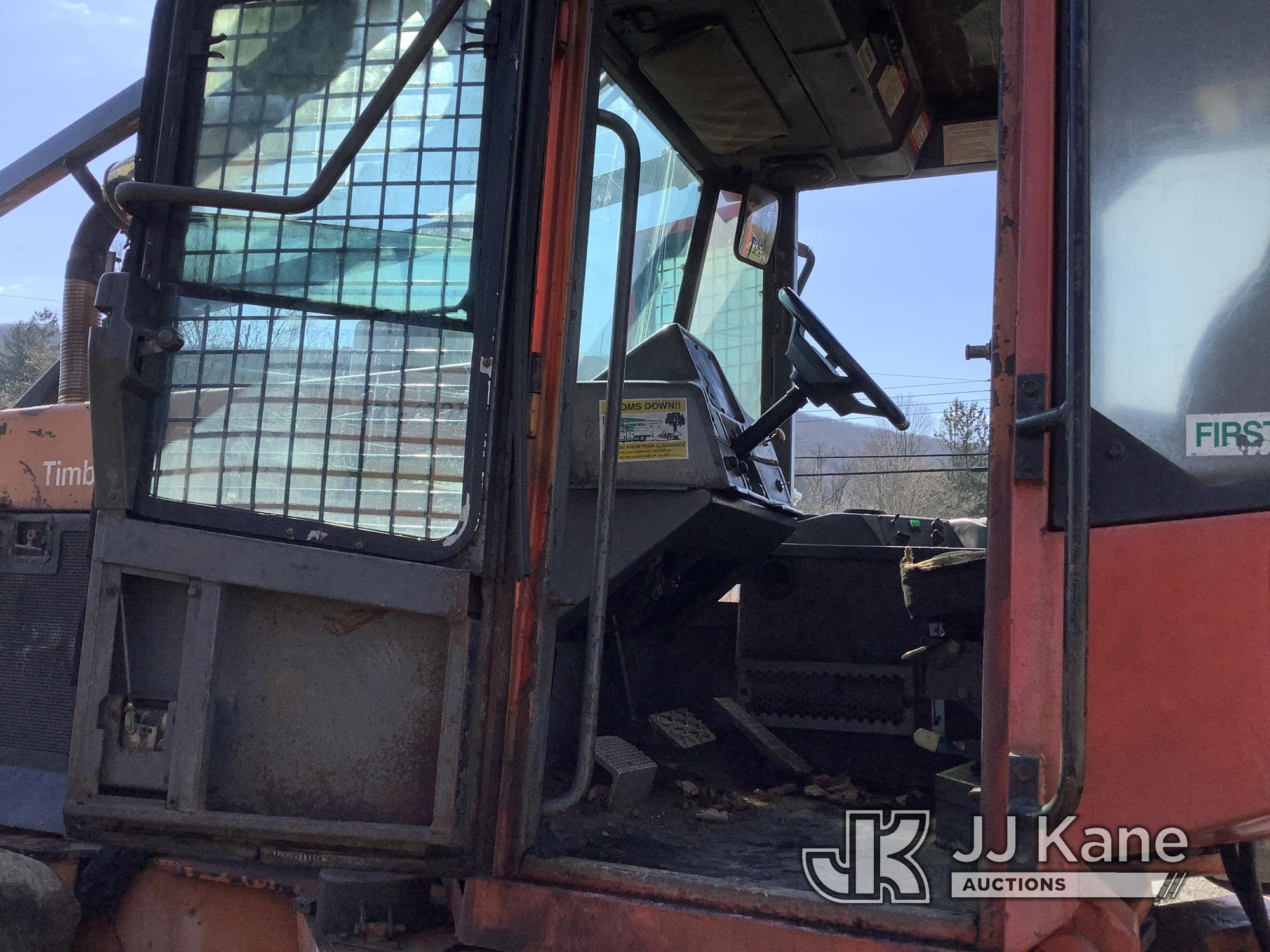 (Deposit, NY) Terex XT55, Over-Center Bucket Truck rear mounted on 1996 Timberjack 460 Rubber Tired