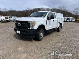 (Smock, PA) 2017 Ford F250 4x4 Extended-Cab Enclosed Service Truck Runs & Moves, Check Engine Light