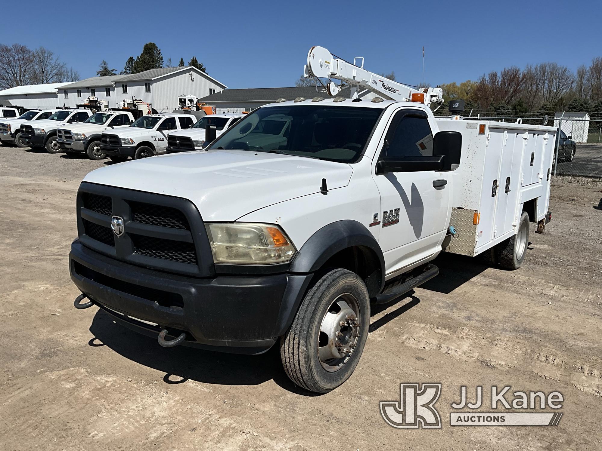 (Rosebush, MI) 2013 RAM 5500 4x4 Service Truck Starts, Runs, Moves) (  Check Engine Light On,  Rust.