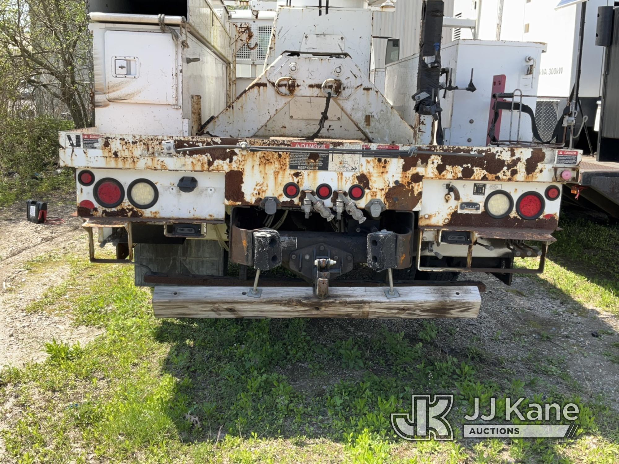 (Bellport, NY) Altec AM55, Over-Center Material Handling Bucket rear mounted on 2011 Freightliner M2