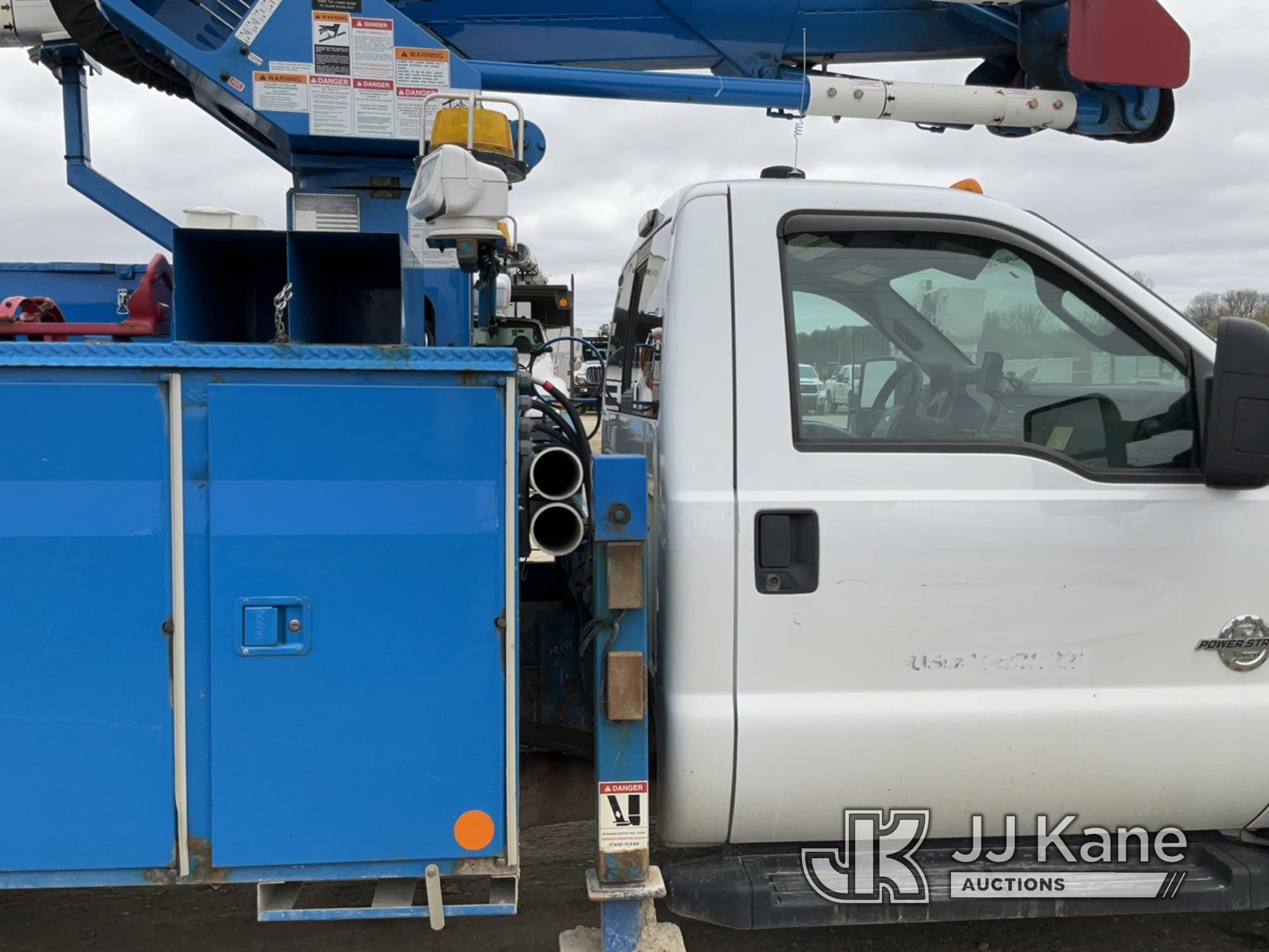 (Charlotte, MI) HiRanger LT38, Articulating & Telescopic Bucket Truck mounted behind cab on 2014 For