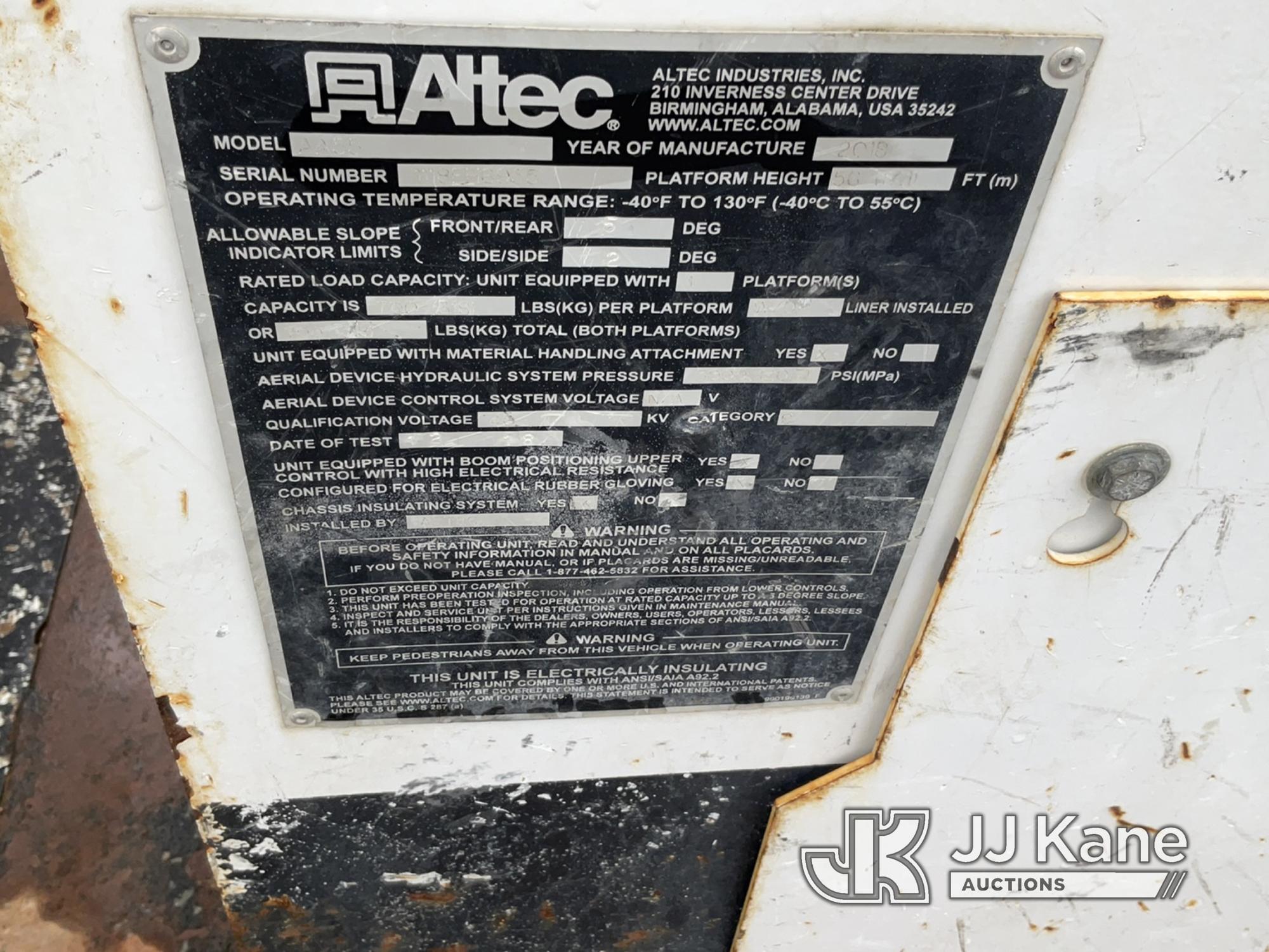 (Pataskala, OH) Altec AA55, Material Handling Bucket Truck rear mounted on 2019 Freightliner M2 Util