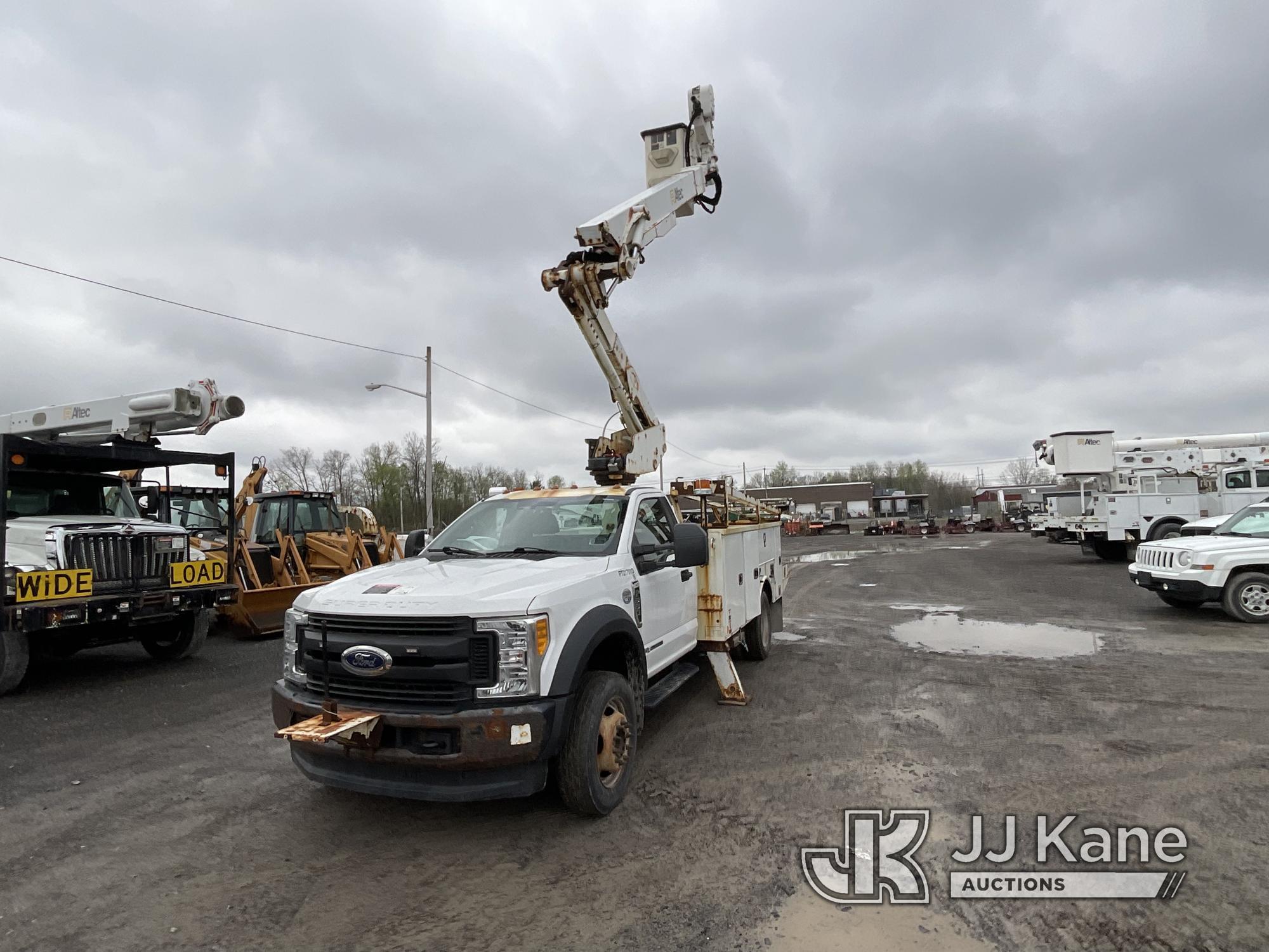 (Rome, NY) Altec AT41M, Articulating & Telescopic Material Handling Bucket Truck mounted behind cab