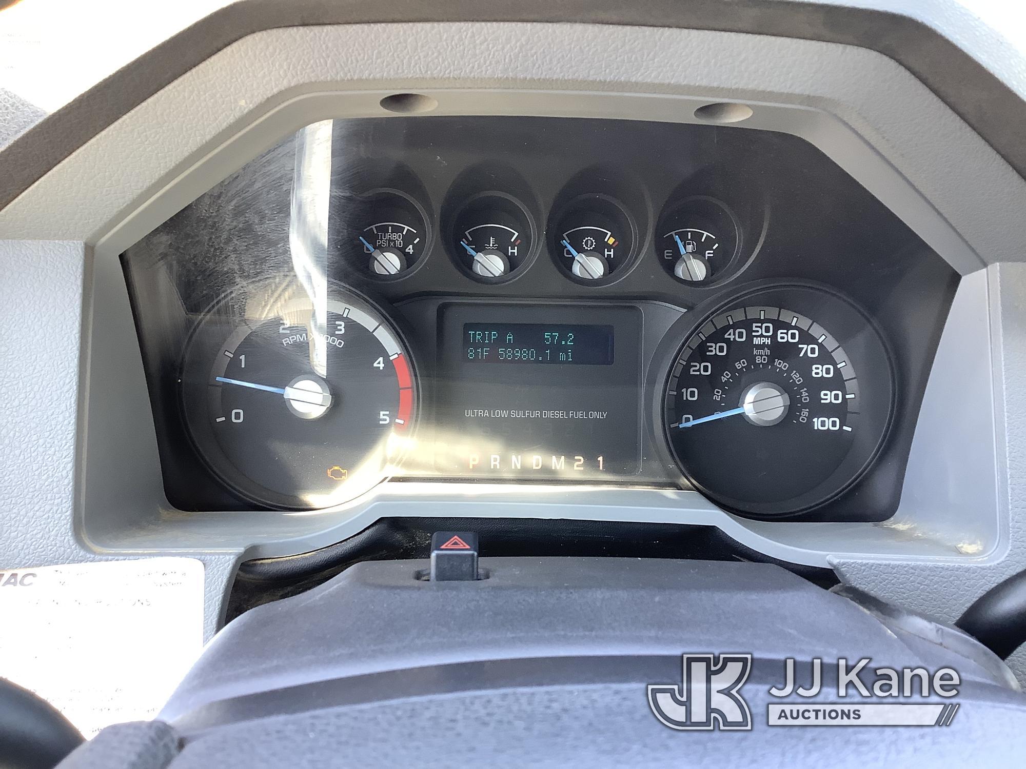 (Smock, PA) 2012 Ford F550 Enclosed High-Top Service Truck Runs & Moves, Check Engine Light On, PTO