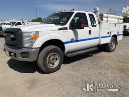 (Plymouth Meeting, PA) 2013 Ford F350 4x4 Extended-Cab Service Truck Runs & Moves, Missing Rear Seat