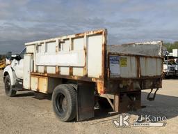 (Charlotte, MI) 2013 Ford F650 Chipper Dump Truck Runs, Moves, Jump To Start, PTO Engages, Dump Bed