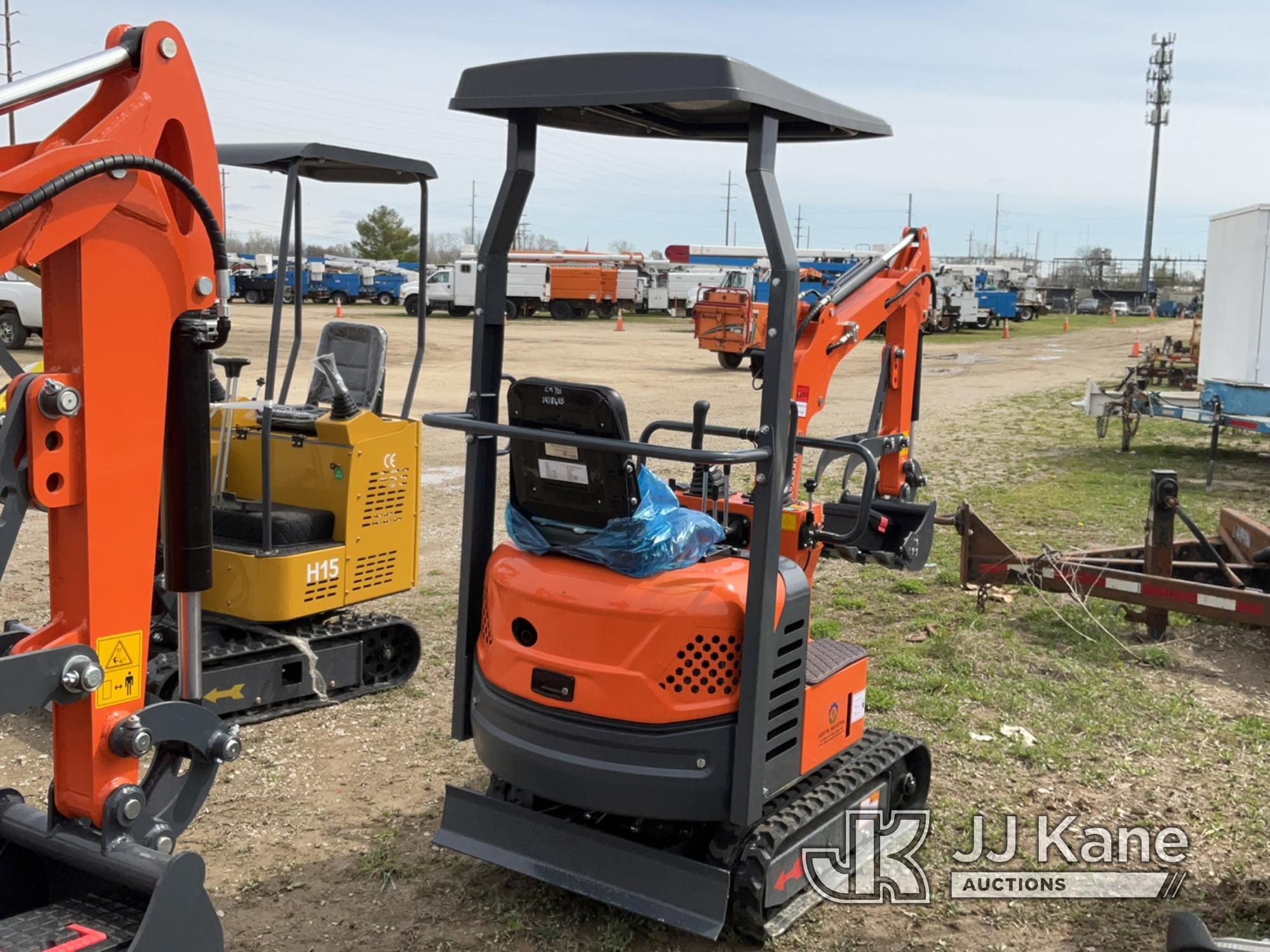 (Charlotte, MI) 2024 AGT LH12R Mini Hydraulic Excavator New/Unused, Hour meter issue - hour meter ru