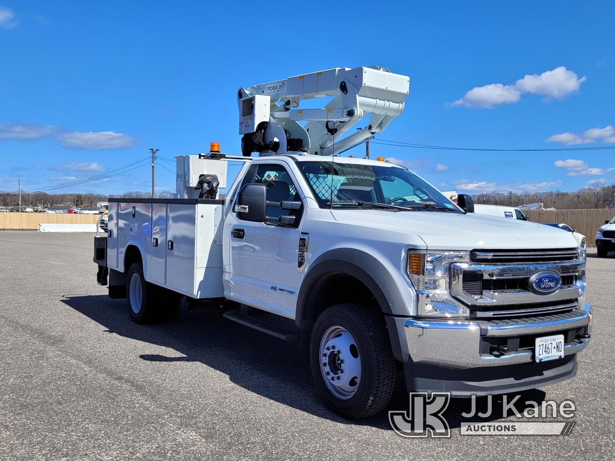 (Kings Park, NY) Duralift DTAX2-39FP, Articulating & Telescopic Bucket Truck mounted behind cab on 2