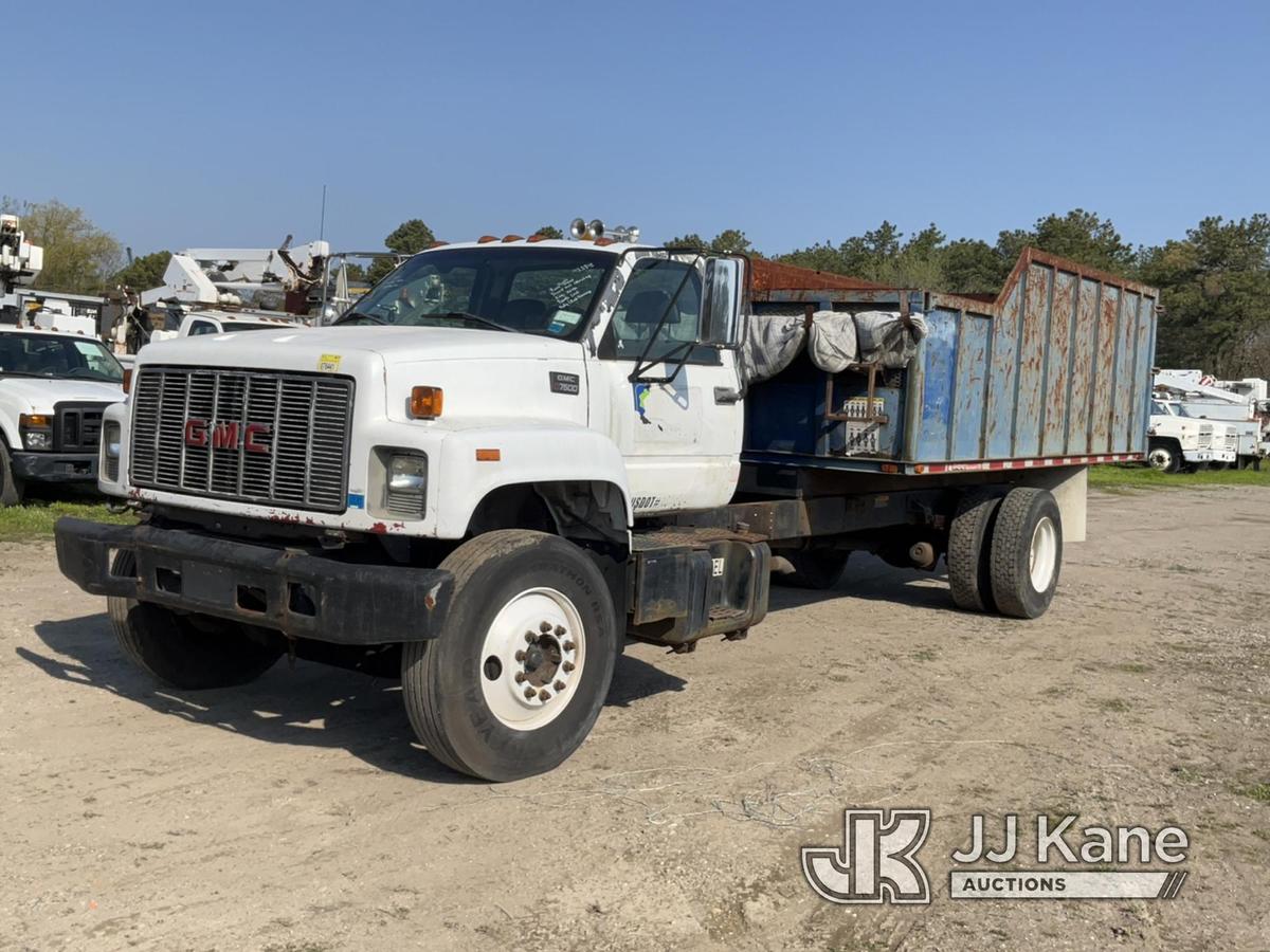 (Bellport, NY) 1997 GMC C7500 Dump Debris Truck Runs Rough, Moves, Dump Not Operating, Engine Noise,