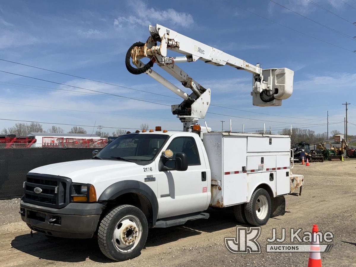 (Charlotte, MI) Altec AT37G, Articulating & Telescopic Bucket Truck mounted behind cab on 2006 Ford