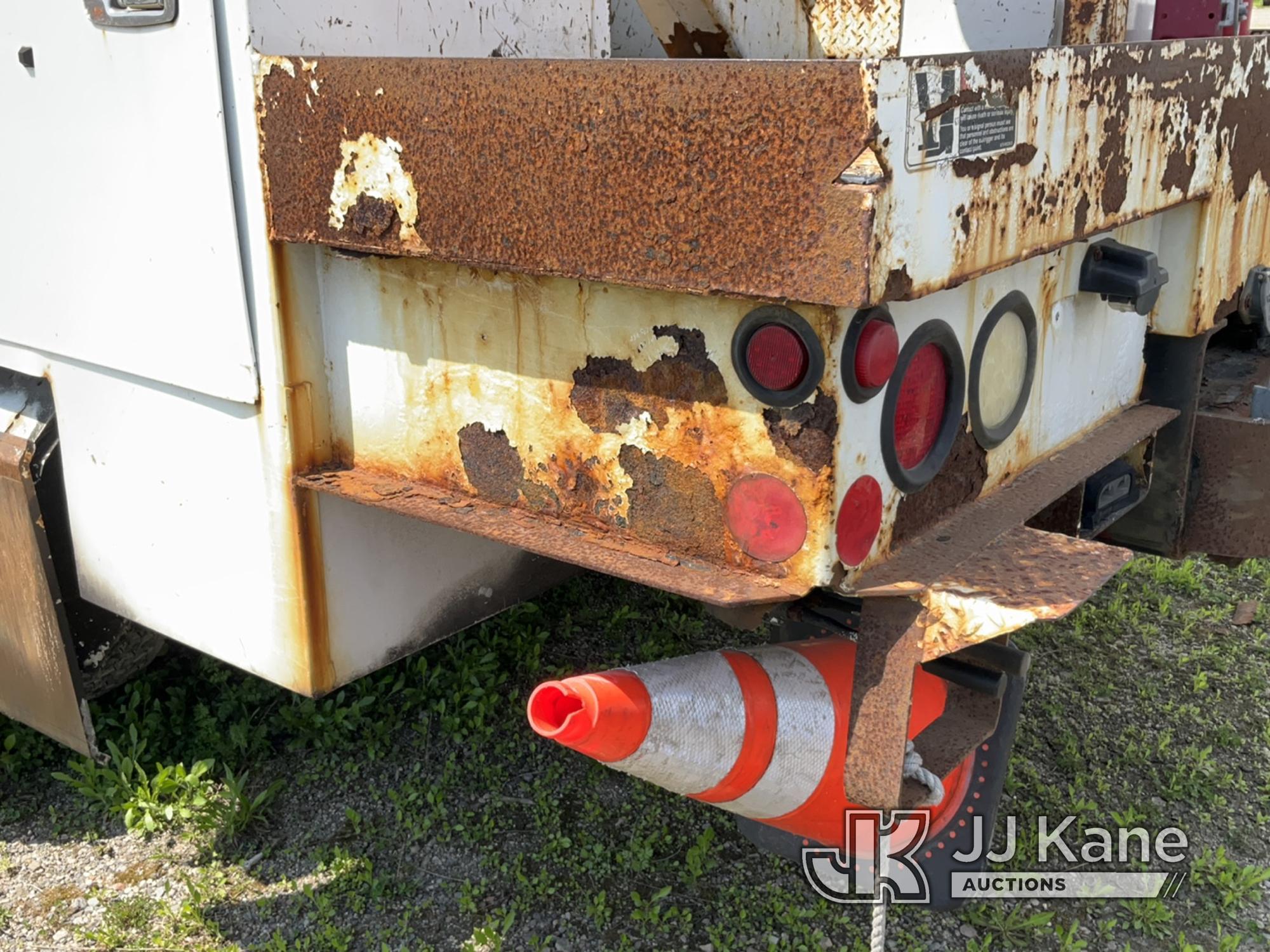 (Bellport, NY) Altec AM55, Over-Center Material Handling Bucket Truck rear mounted on 2011 Freightli