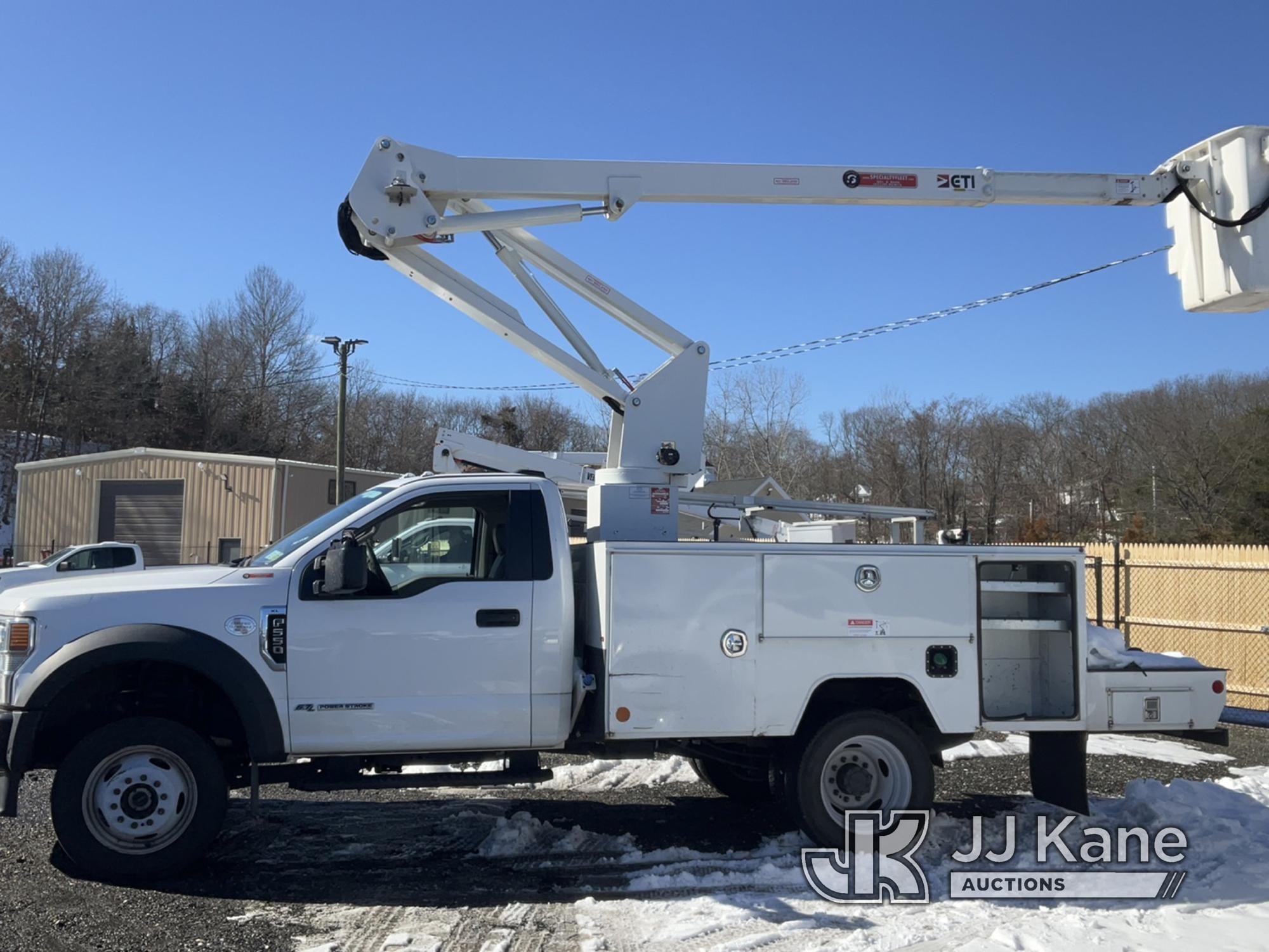 (Kings Park, NY) ETI ETC35SNT, Articulating & Telescopic Non-Insulated Bucket Truck mounted behind c