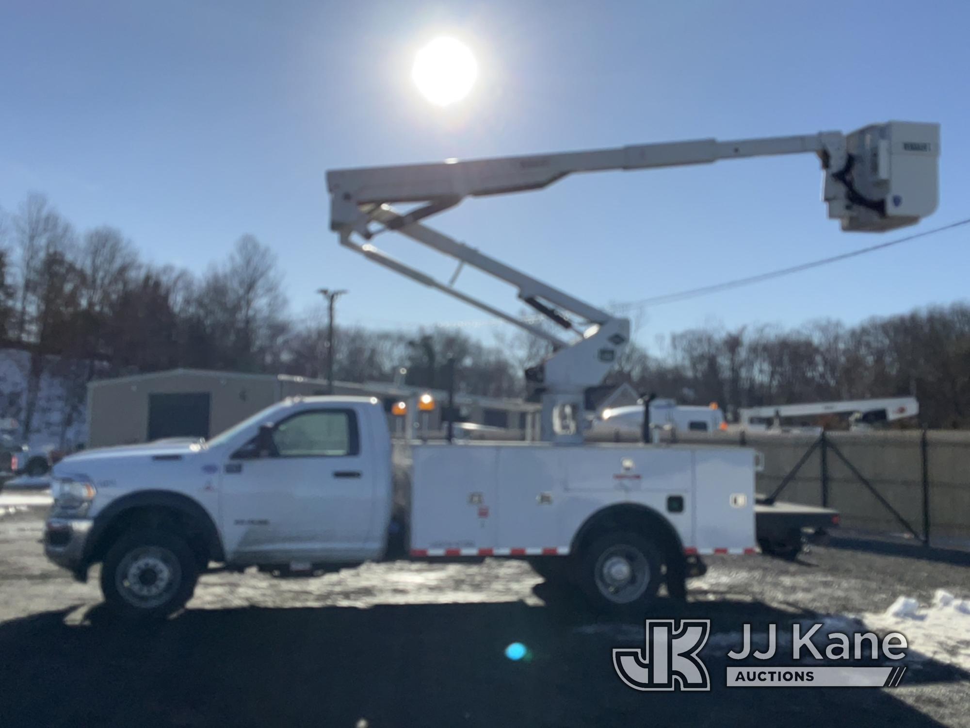 (Kings Park, NY) Versalift SST40EIH-02, Articulating & Telescopic Bucket Truck mounted behind cab on