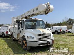 (Bellport, NY) Altec AM55, Over-Center Material Handling Bucket Truck rear mounted on 2011 Freightli