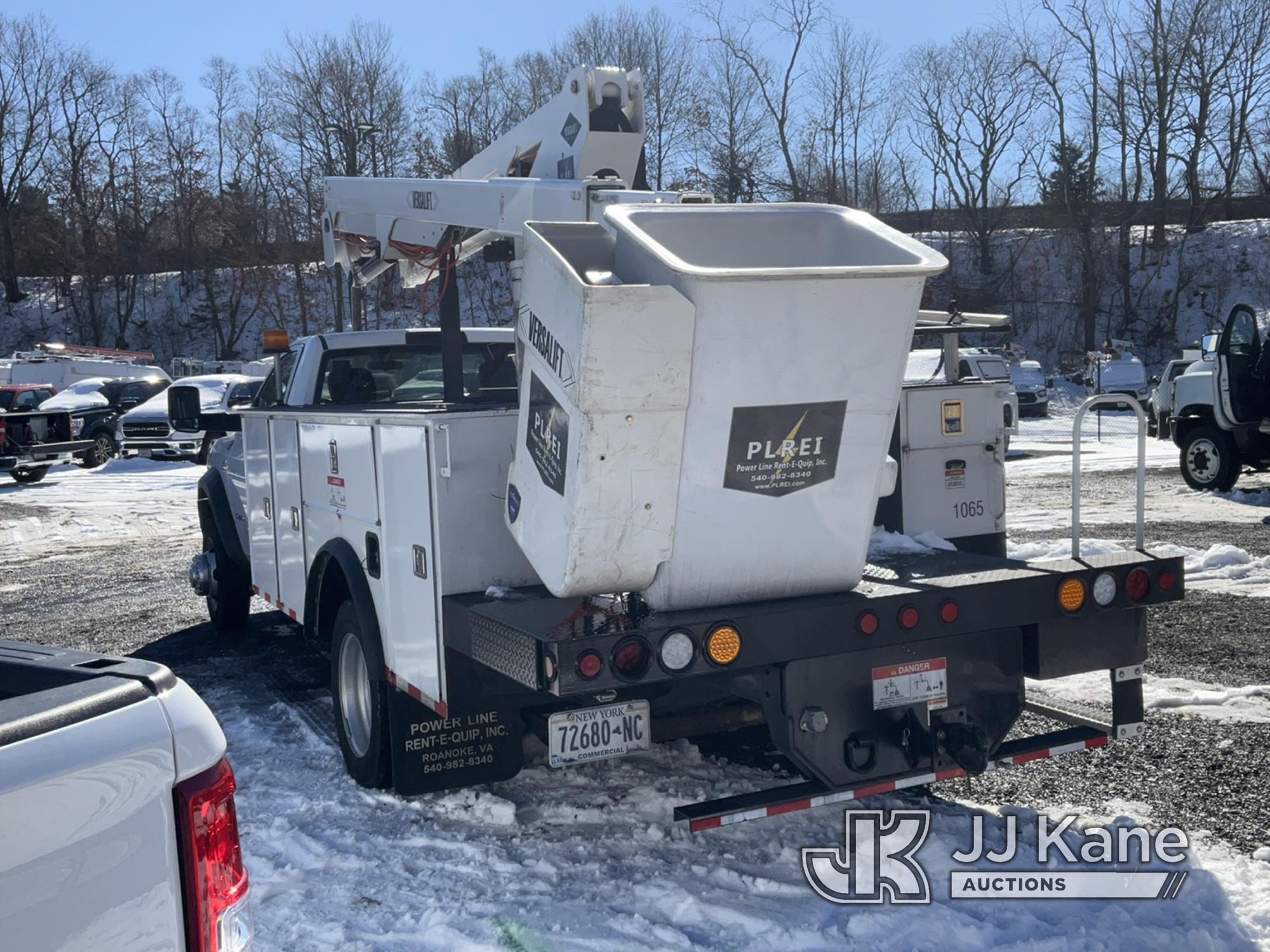 (Kings Park, NY) Versalift SST40EIH-02, Articulating & Telescopic Bucket Truck center mounted on 202