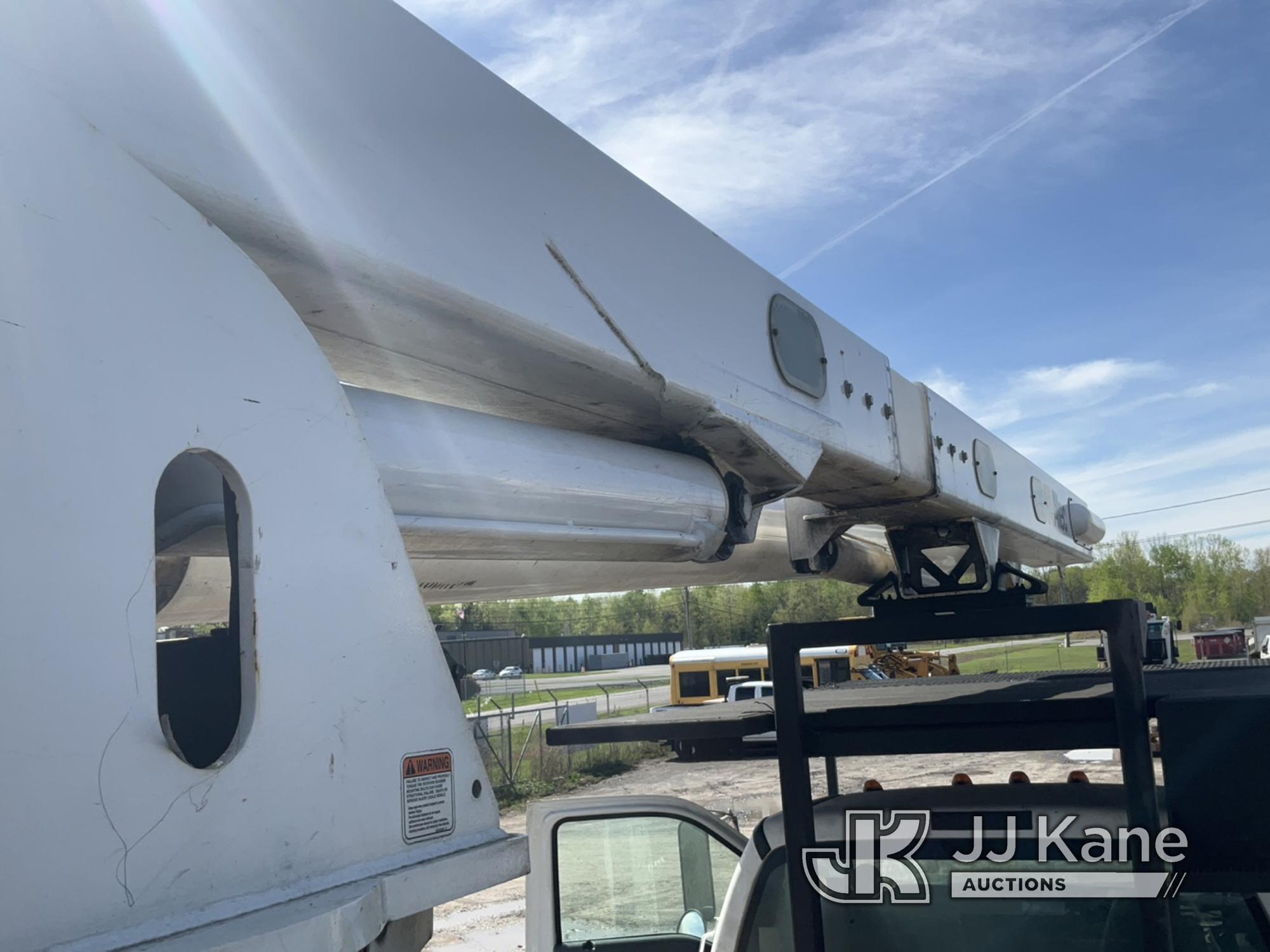 (Rome, NY) Altec LR760E70, Over-Center Elevator Bucket Truck mounted behind cab on 2013 Ford F750 Ch