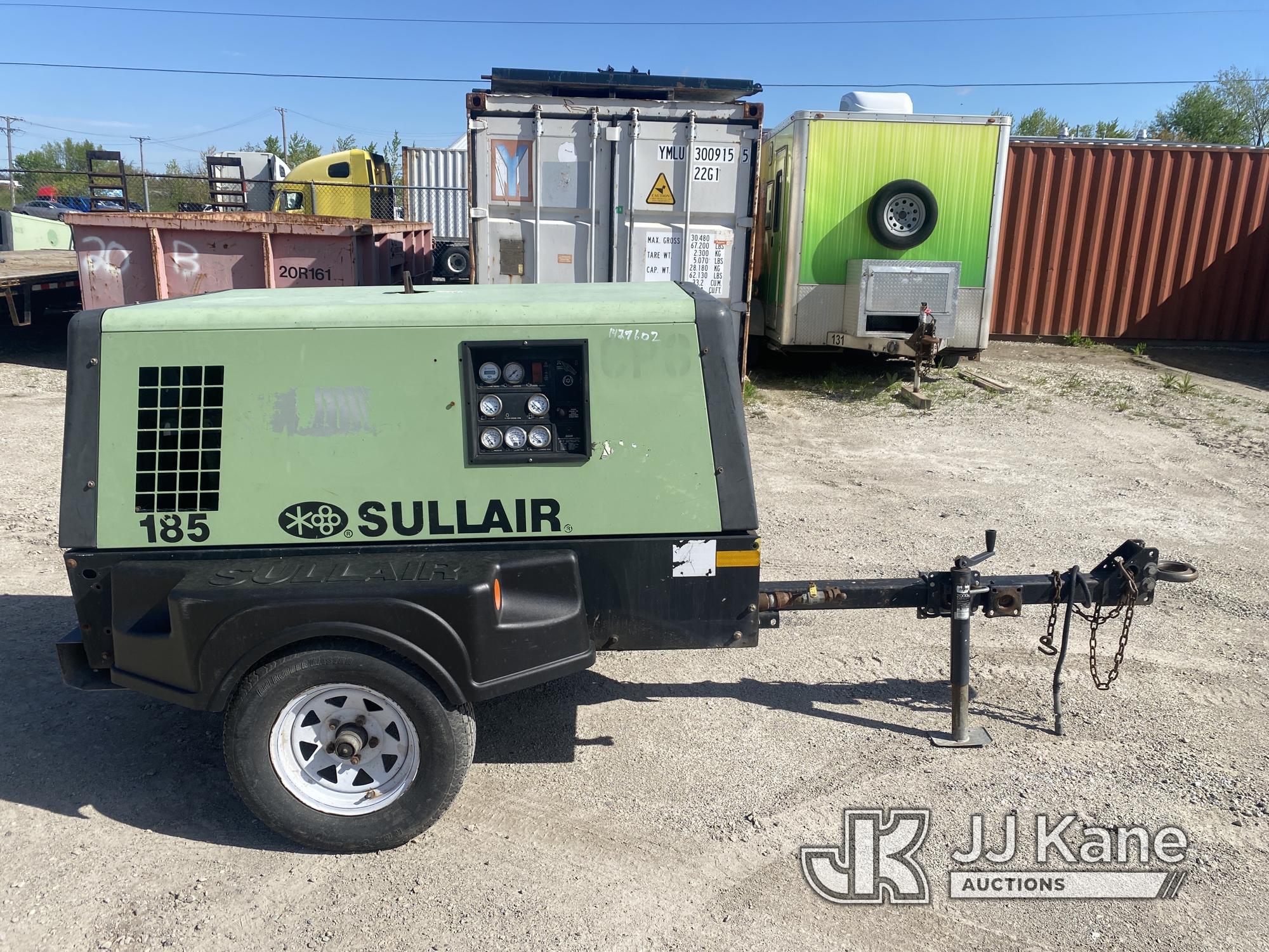 (University Park, IL) 2015 Sullair 185-DLQ-CAT 185 CFM Portable Air Compressor, trailer mtd No Title