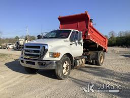 (Houston, PA) 2013 Ford F750 Dump Truck Runs, Moves & Operates) (Check Engine Light On, Rust & Body