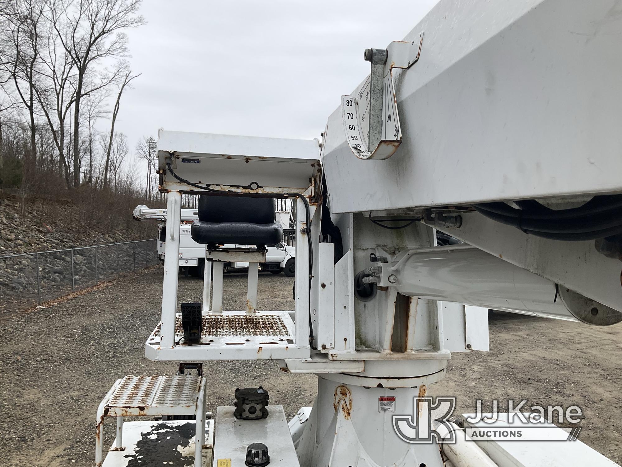 (Shrewsbury, MA) Altec DM47B-TR, Digger Derrick rear mounted on 2014 Freightliner M2106 Flatbed/Util