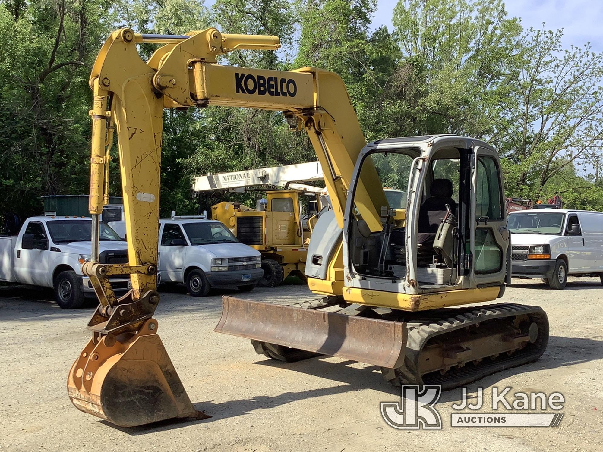 (Harmans, MD) Kobelco SK70SR-1E Mini Hydraulic Excavator Runs, Moves & Operates, Rust Damage