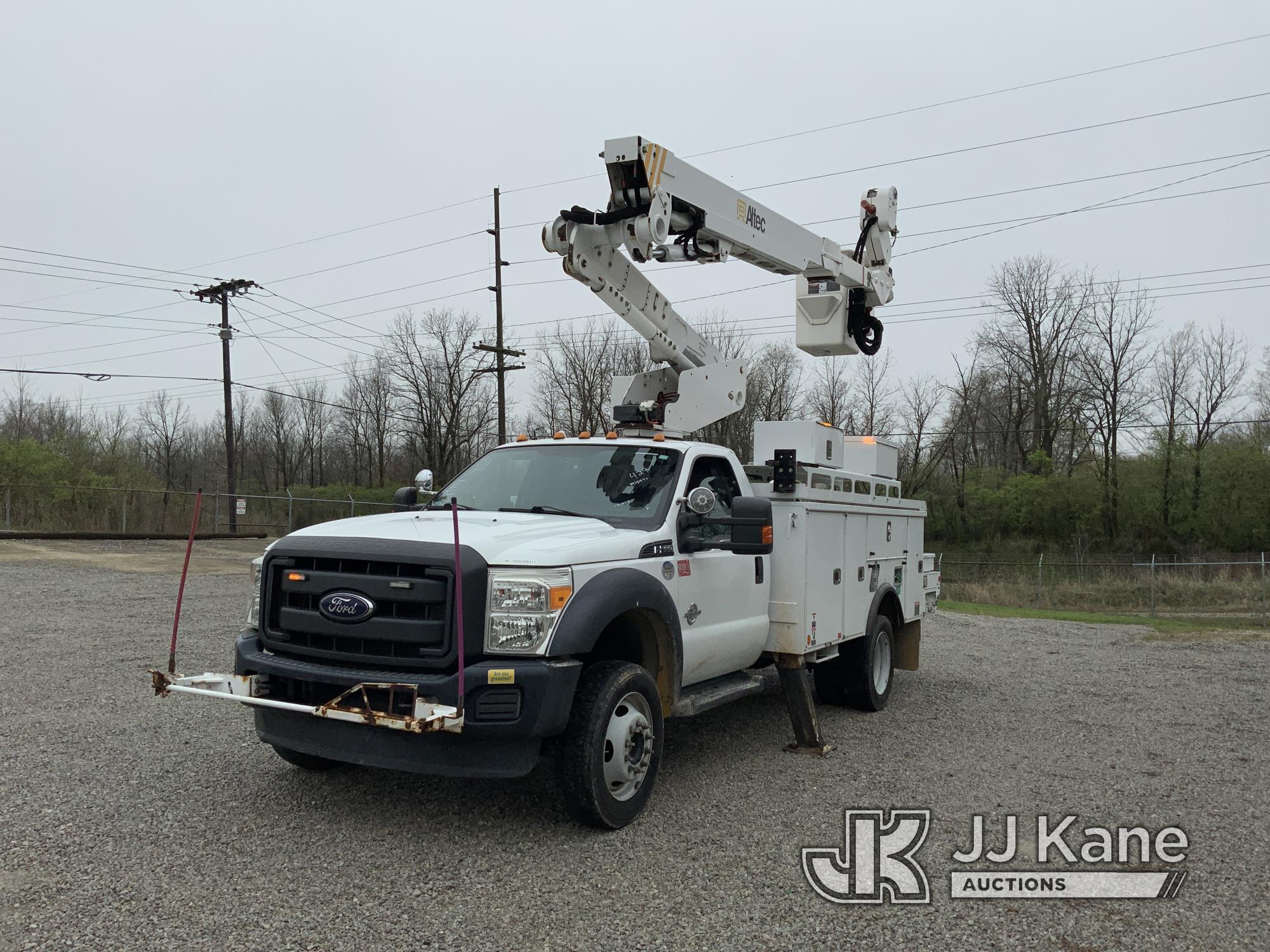 (Fort Wayne, IN) Altec AT40M, Articulating & Telescopic Material Handling Bucket Truck mounted behin