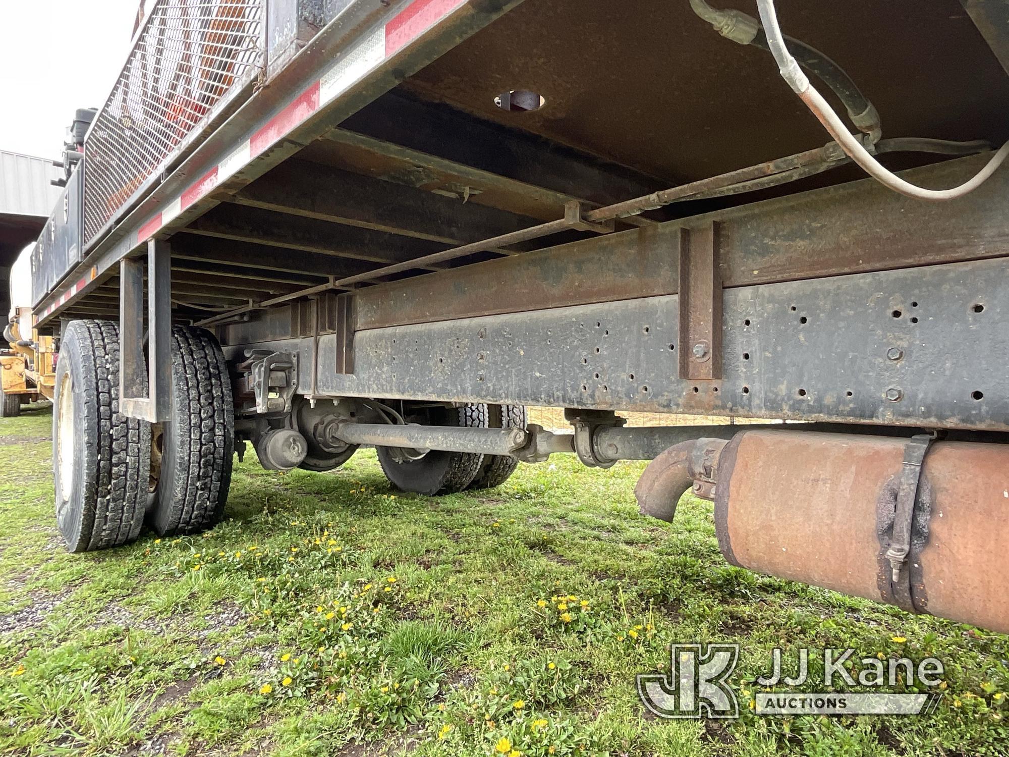 (Orleans, IN) 2000 International 4900 Reel Loader Truck, Reel With Pipe Will Be Removed. Water Tank