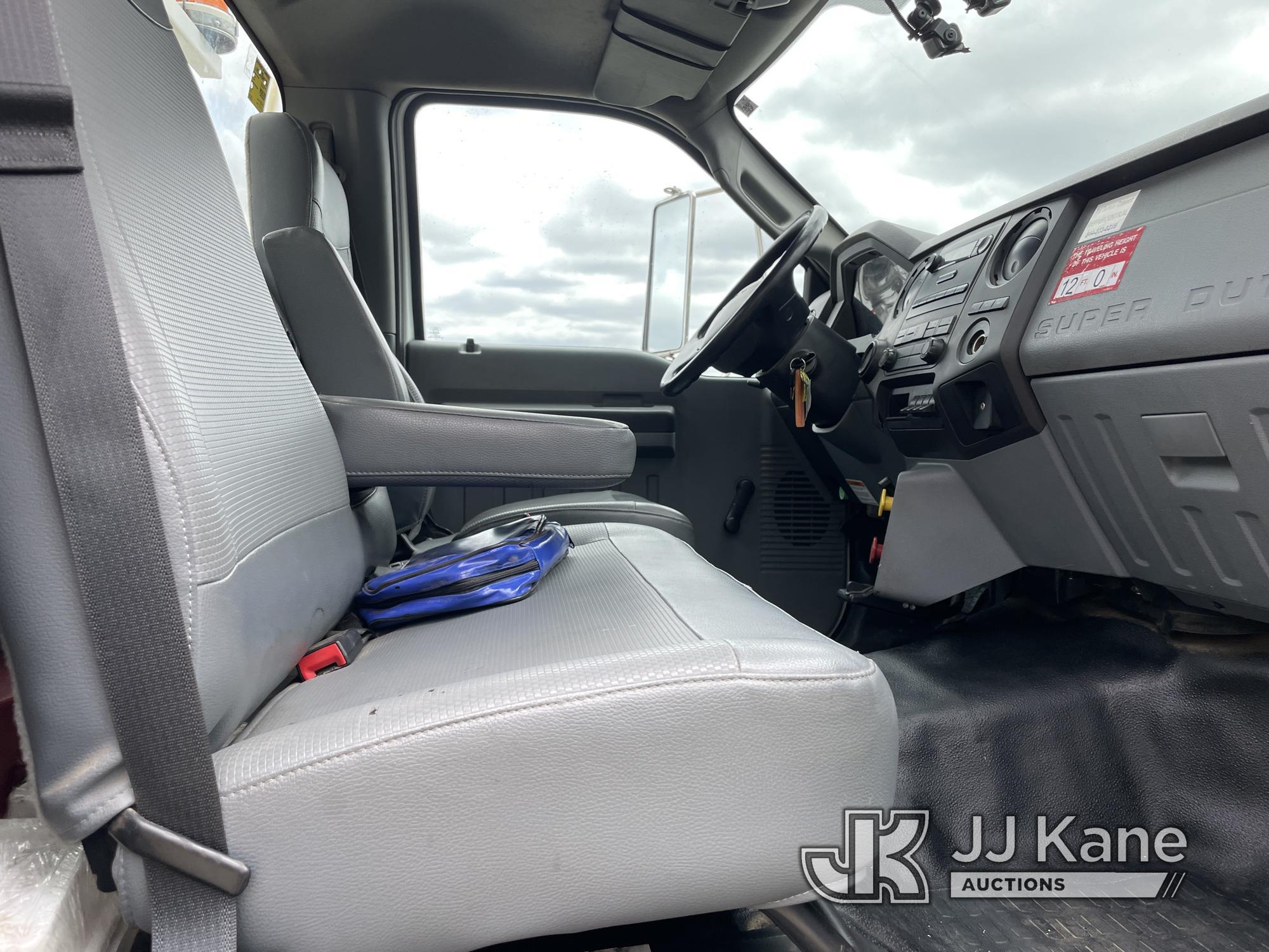 (Shrewsbury, MA) Altec DC47-TR, Digger Derrick rear mounted on 2015 Ford F750 Flatbed/Utility Truck