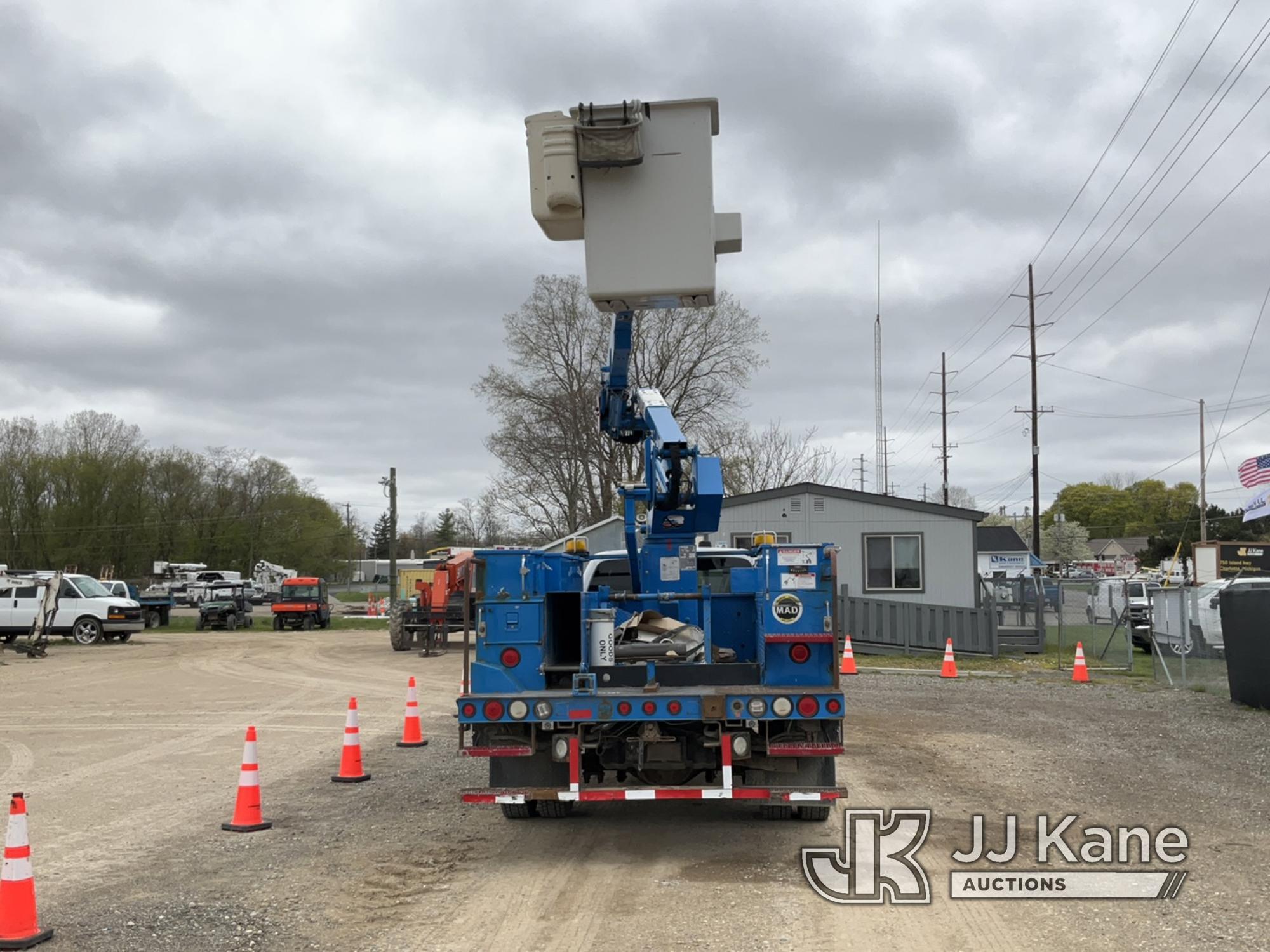 (Charlotte, MI) HiRanger LT38, Articulating & Telescopic Bucket Truck mounted behind cab on 2014 For