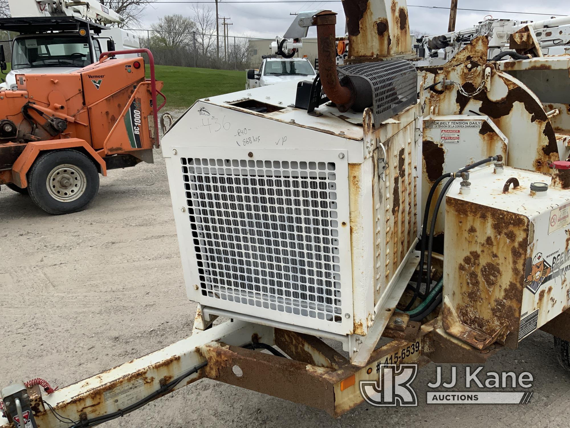 (Fort Wayne, IN) 2016 Morbark M12D Chipper (12in Drum), trailer mtd. NO TITLE) (Runs & Operates) (Ru