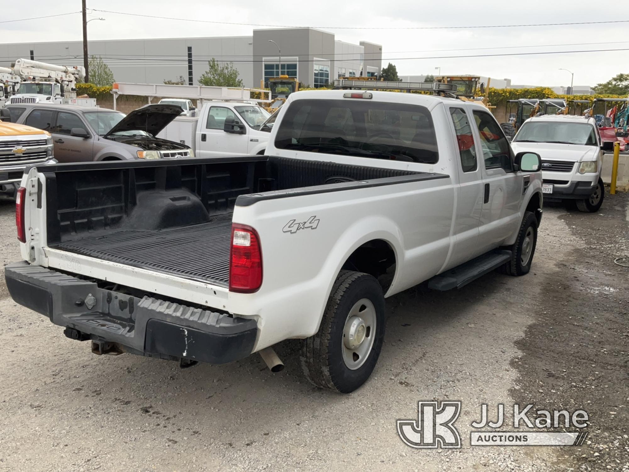 (Jurupa Valley, CA) 2008 Ford F-250 SD 4X4 Cab & Chassis Runs & Moves, Missing Tail Gate , Bad Tire