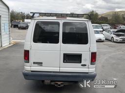 (Jurupa Valley, CA) 2012 Ford E250 Extended Cargo Van Runs & Moves, CNG Tanks Expire In 2028, Failed