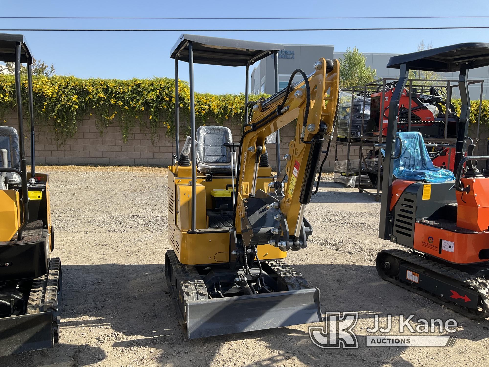 (Jurupa Valley, CA) 2024 AGT H15 Mini Hydraulic Excavator, bkt, ripper, 2 ft 8 in. stick, aux hyd, d