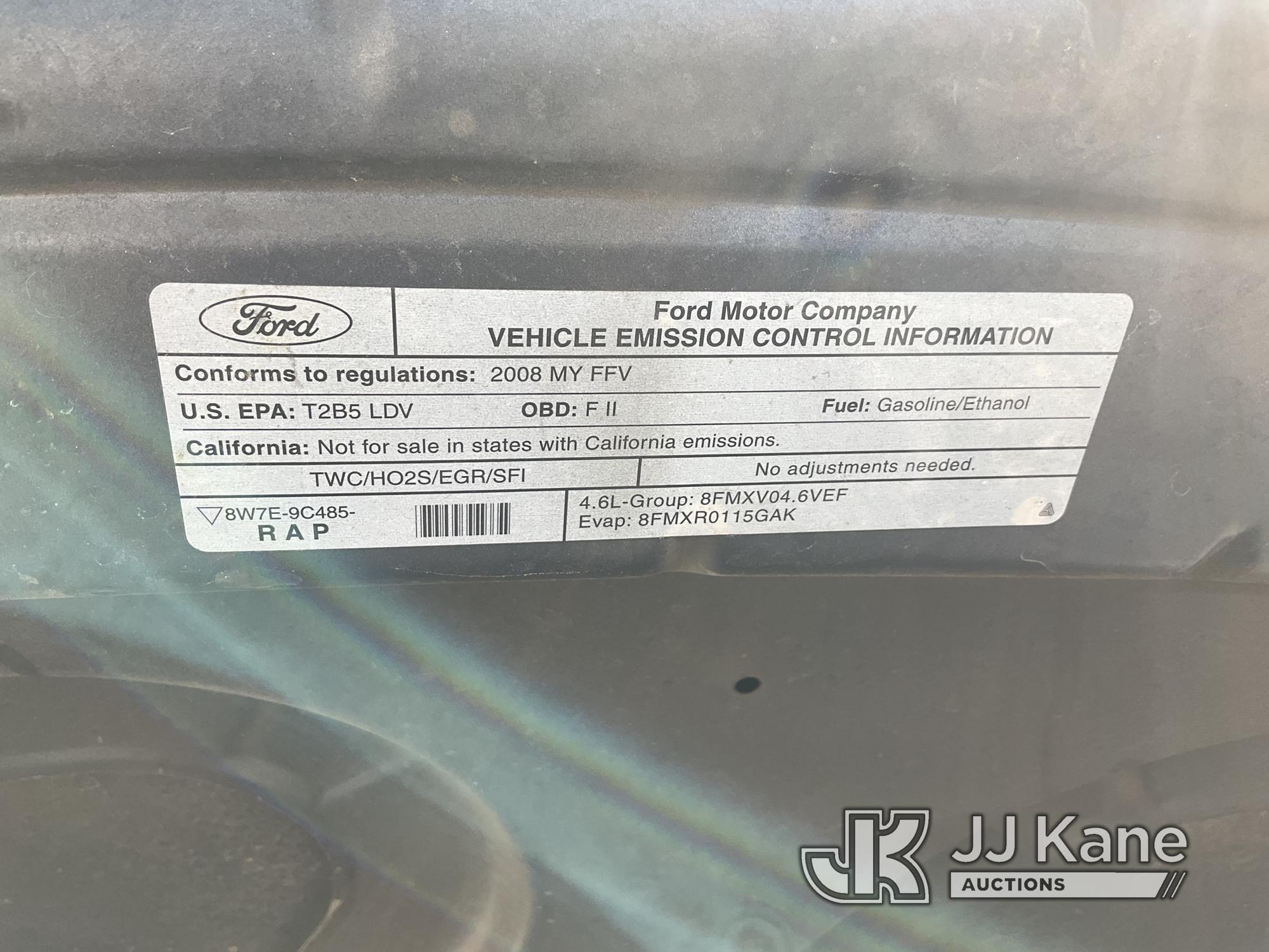 (Jurupa Valley, CA) 2008 Ford Crown Victoria 4-Door Sedan Starts With Jump, Missing Catalytic Conver