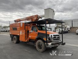 (Jurupa Valley, CA) HiRanger XT55, Bucket , 2010 Ford F750 Chipper Dump Truck Runs & Moves, Upper Op