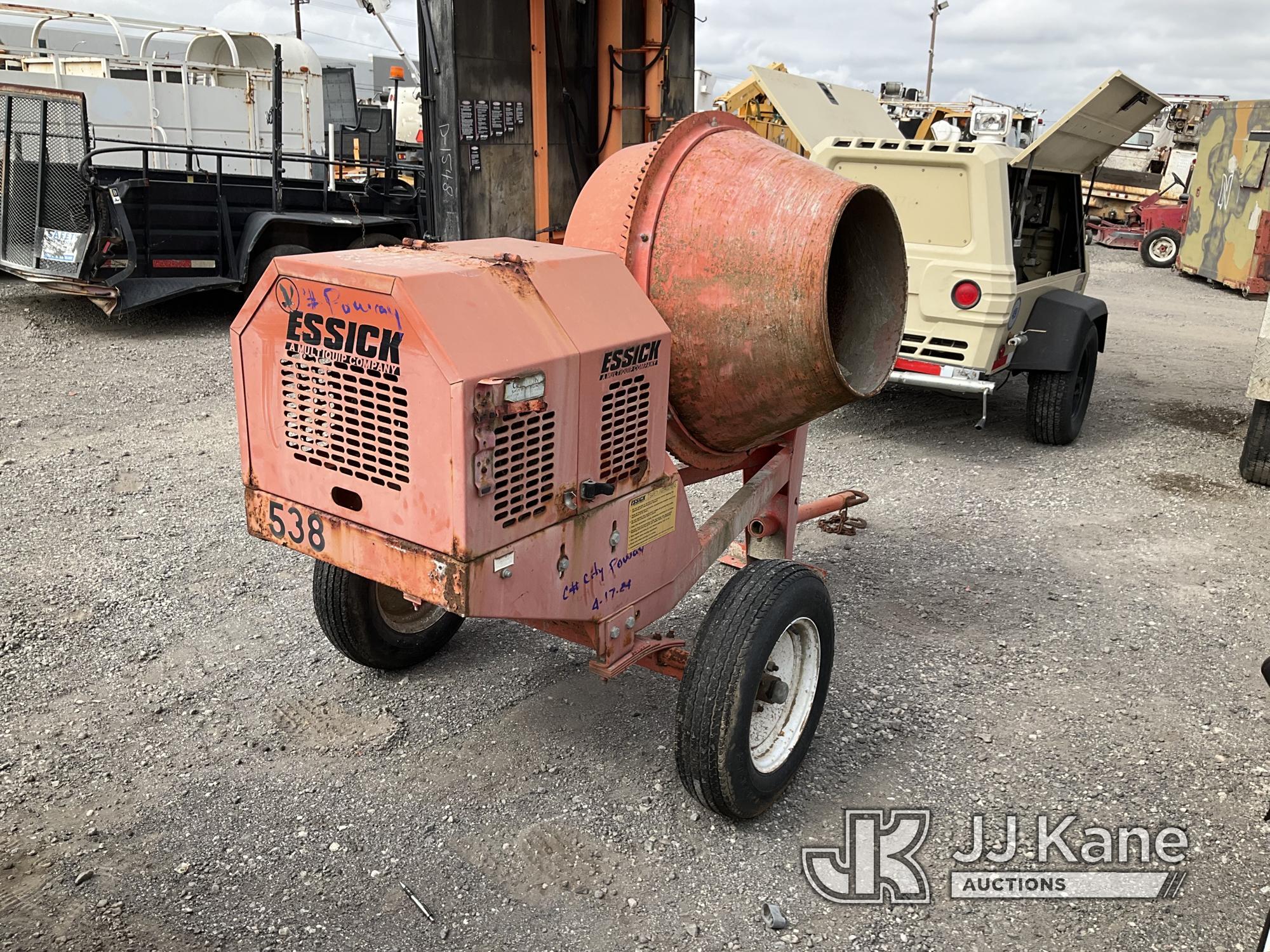 (Jurupa Valley, CA) 1999 Essick EC-92 Honda GX240 concrete mixer Cement Mixer Not Running, True Hour