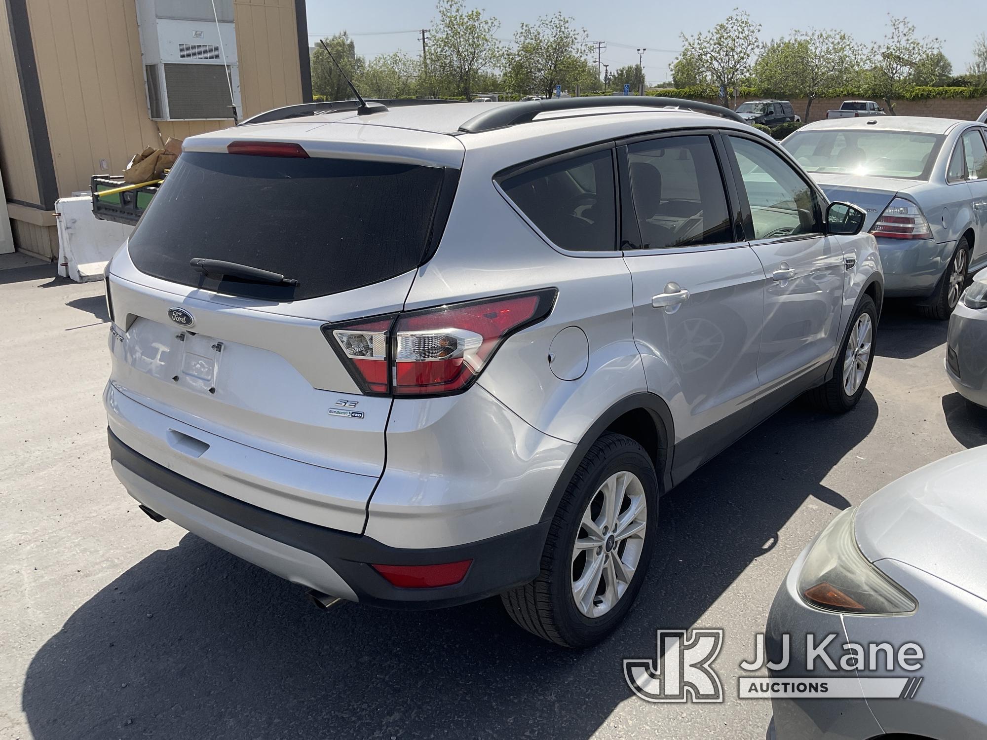 (Jurupa Valley, CA) 2018 Ford Escape 4x4 Sport Utility Vehicle Runs, Bad Transmission, Must Be Towed