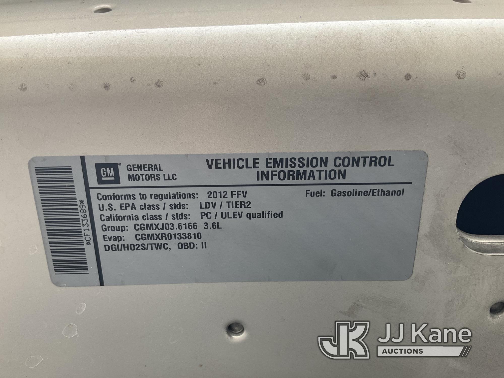 (Jurupa Valley, CA) 2012 Buick LaCrosse 4-Door Sedan Runs, Moves, Air Bag Light On, Front End Damage