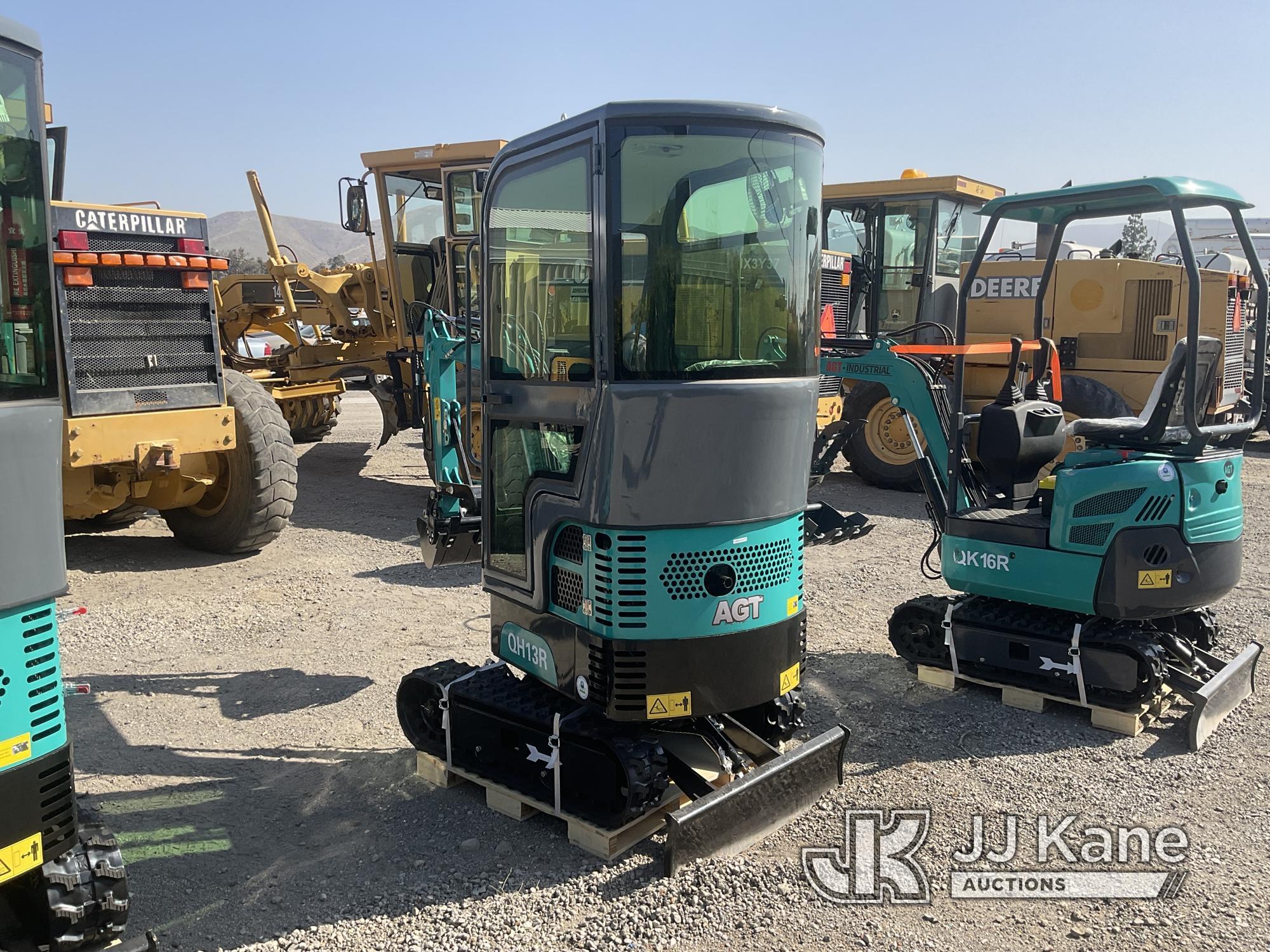 (Jurupa Valley, CA) 2024 AGT QH13R Mini Hydraulic Excavator, bkt, ripper, 2 ft 8 in. stick, aux hyd,