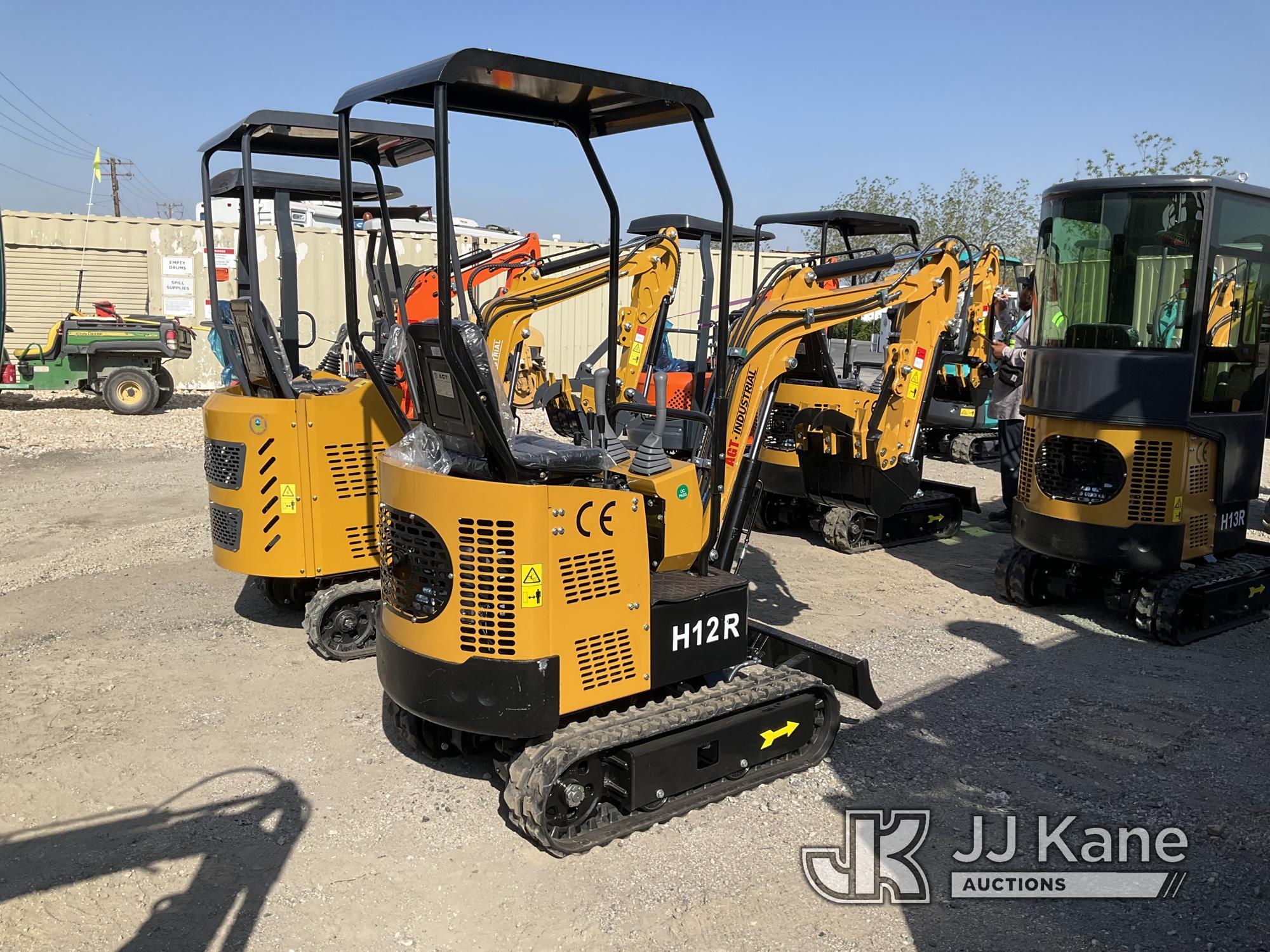 (Jurupa Valley, CA) 2024 AGT H12R Mini Hydraulic Excavator, bkt, ripper, 2 ft 8 in. stick, aux hyd,