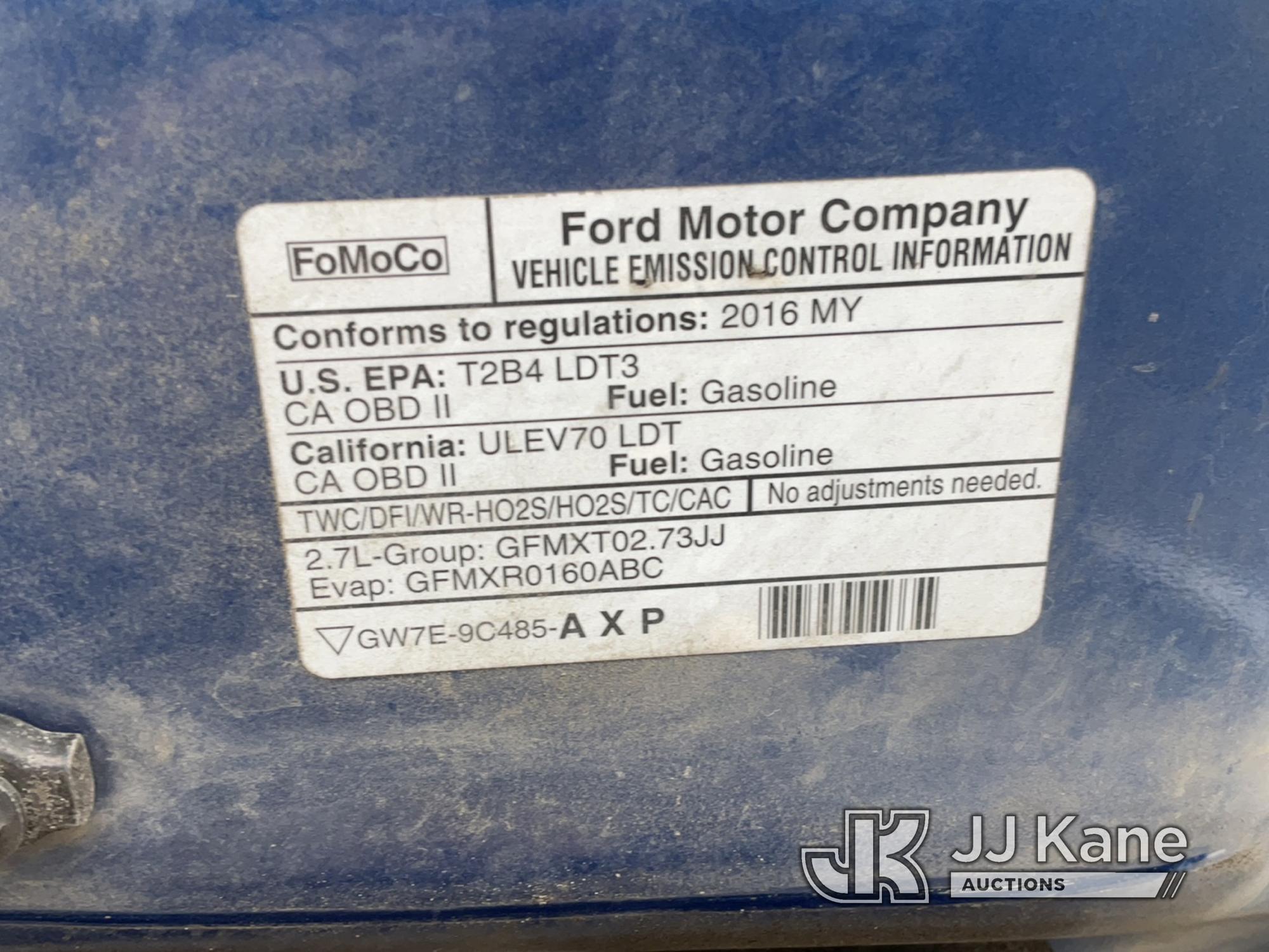 (Jurupa Valley, CA) 2016 Ford F150 Crew-Cab Pickup Truck Runs & Moves