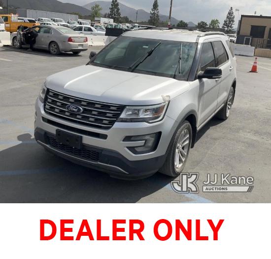 (Jurupa Valley, CA) 2016 Ford Explorer XLT Sport Utility Vehicle Runs & Moves, Paint Damage, Open Re