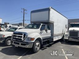 (Jurupa Valley, CA) 2007 Ford F650 Crew Cab Van Body Truck Not Running, Condition Unknown) (Has Elec