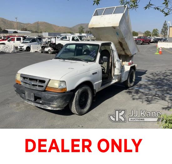 (Jurupa Valley, CA) 2000 Ford Ranger XL Pickup Truck Runs & Moves, Missing Drivers Side Door, Paint