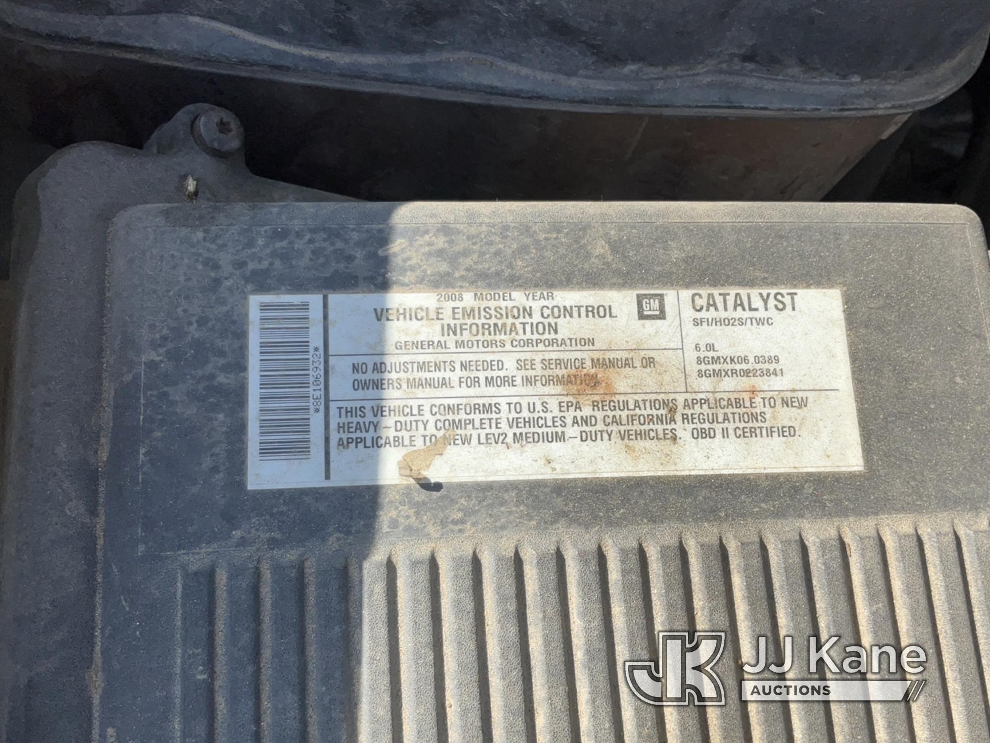 (Jurupa Valley, CA) 2008 GMC Sierra 2500HD Service Truck Not Running, Ignition Switch Will Not Turn,