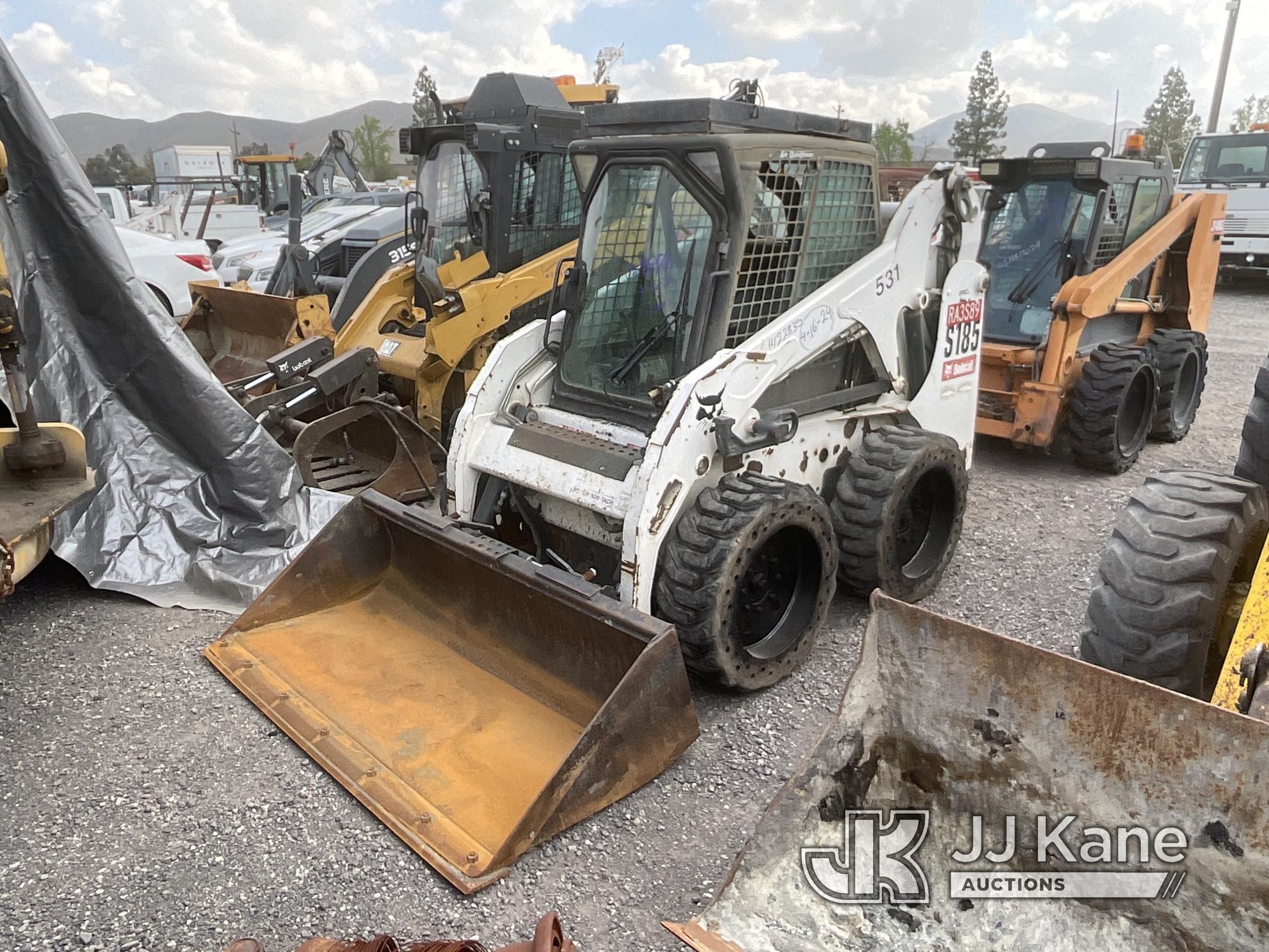 (Jurupa Valley, CA) 2011 Bobcat S185 Solid Tired Skid Steer Loader Runs, Moves & Operates, Has Code