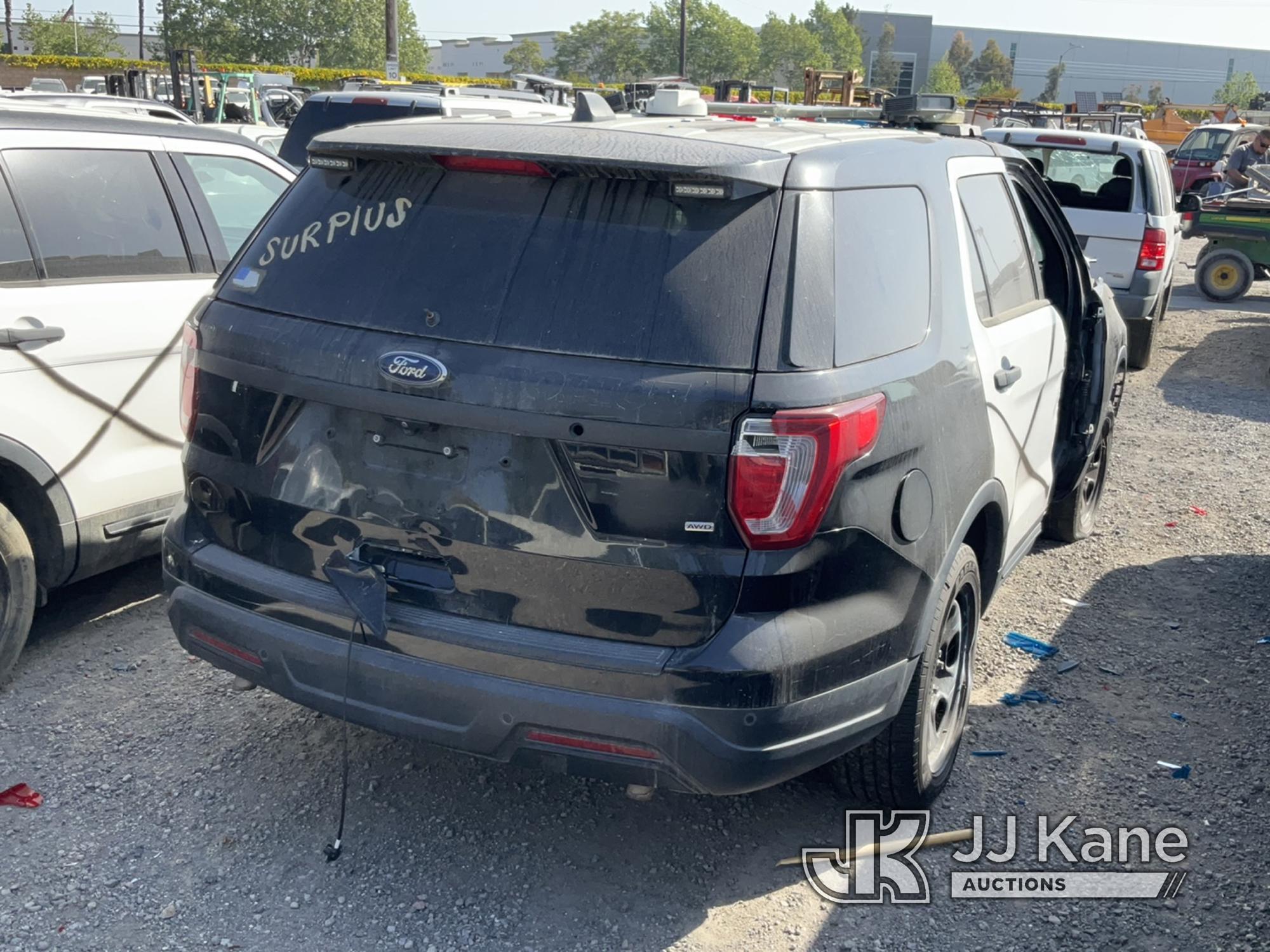 (Jurupa Valley, CA) 2018 Ford Explorer AWD Police Interceptor Sport Utility Vehicle Not Running , No