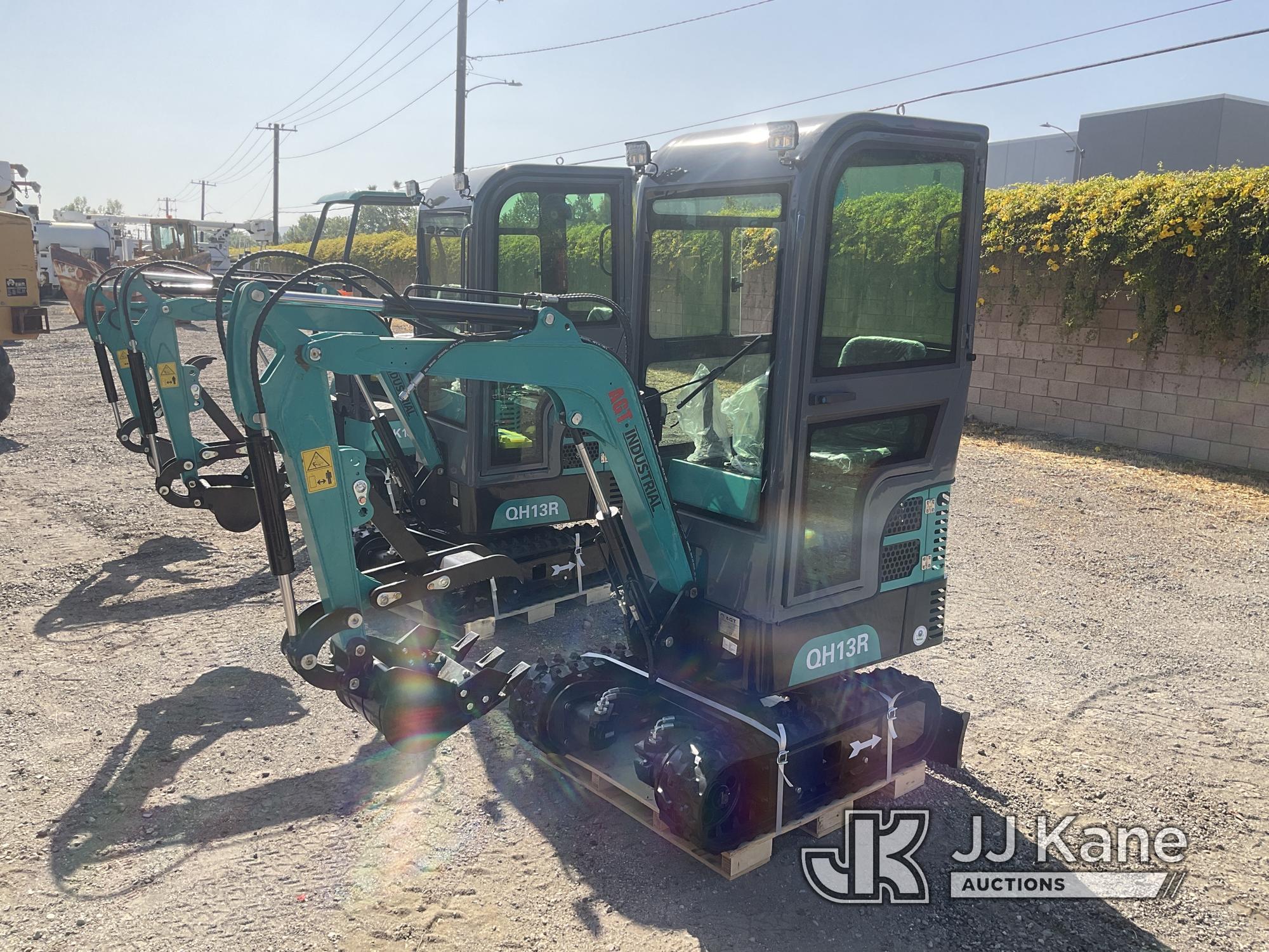 (Jurupa Valley, CA) 2024 AGT QH13R Mini Hydraulic Excavator, bkt, ripper, 2 ft 8 in. stick, aux hyd,